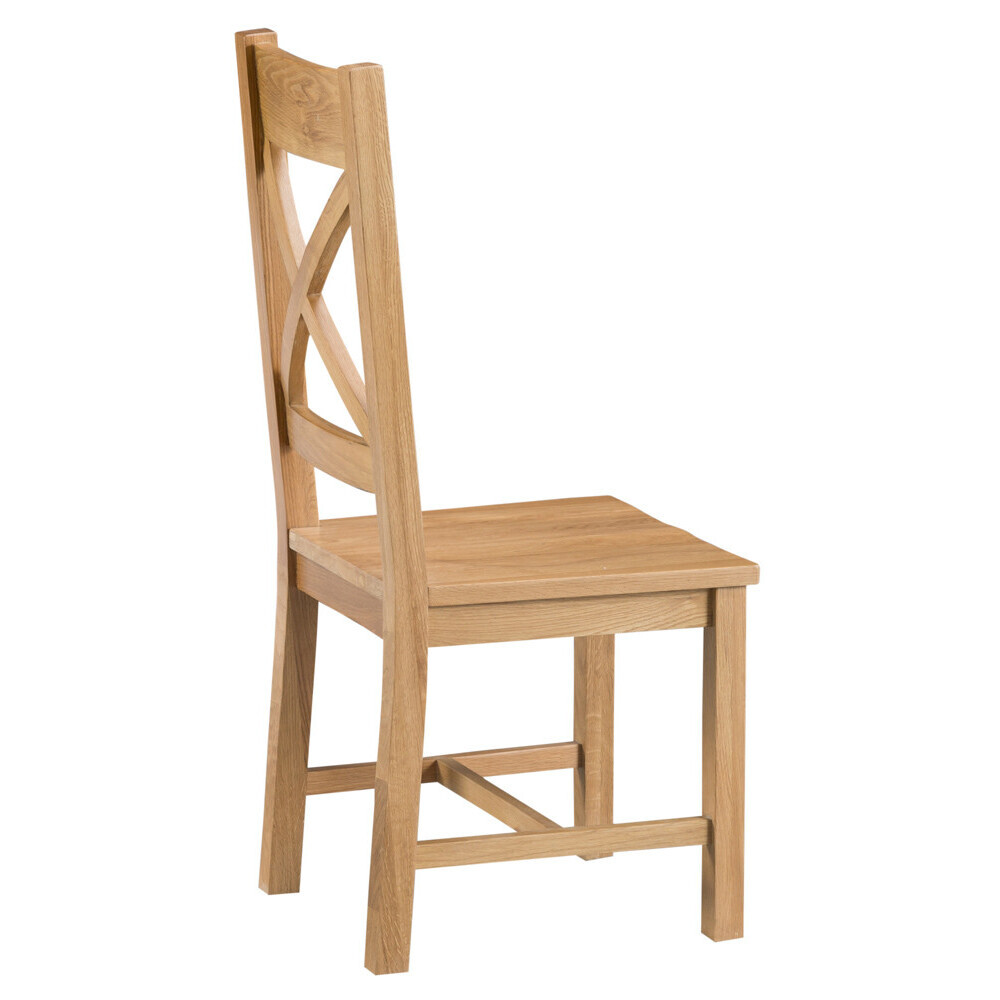 Sydney Wooden Cross Back Dining Chairs - Oak, 2 Chairs – image 3