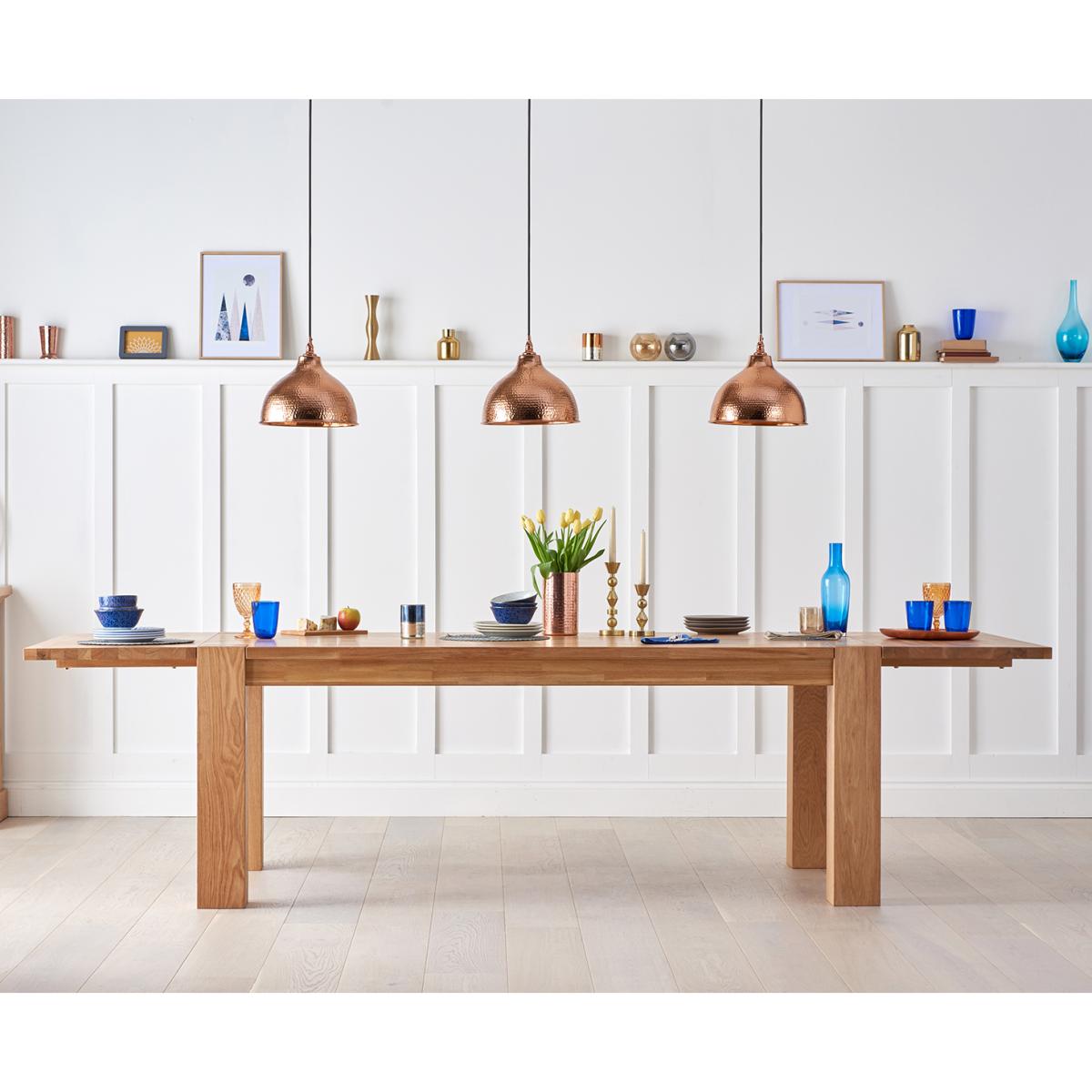 Madrid 200cm Solid Oak Extending Dining Table with Monaco Chairs – image 3