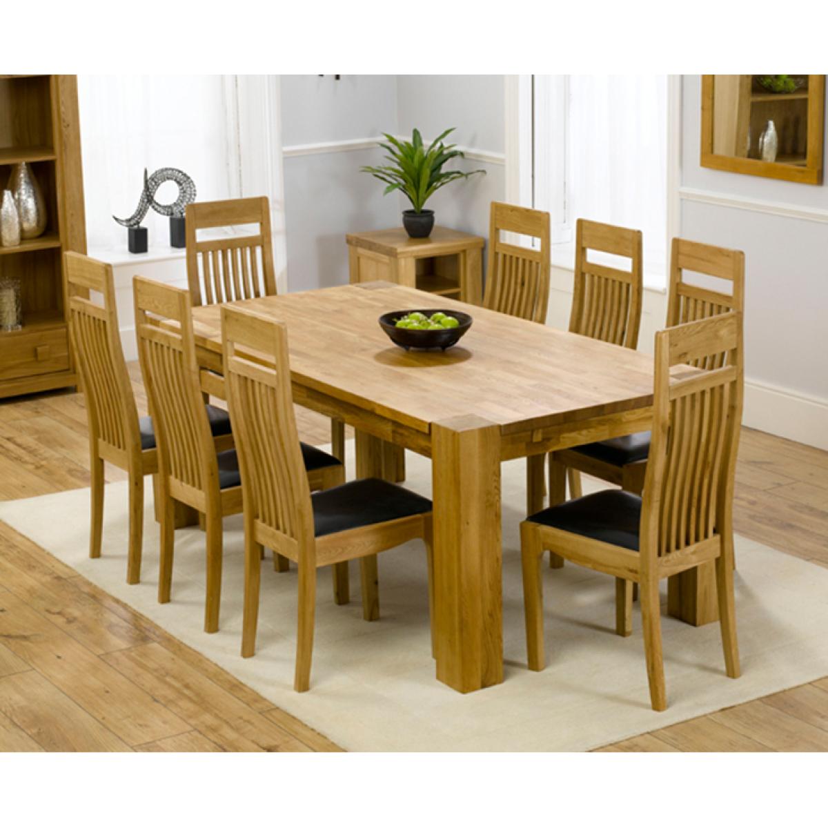 Madrid 200cm Solid Oak Extending Dining Table with Monaco Chairs – image 1