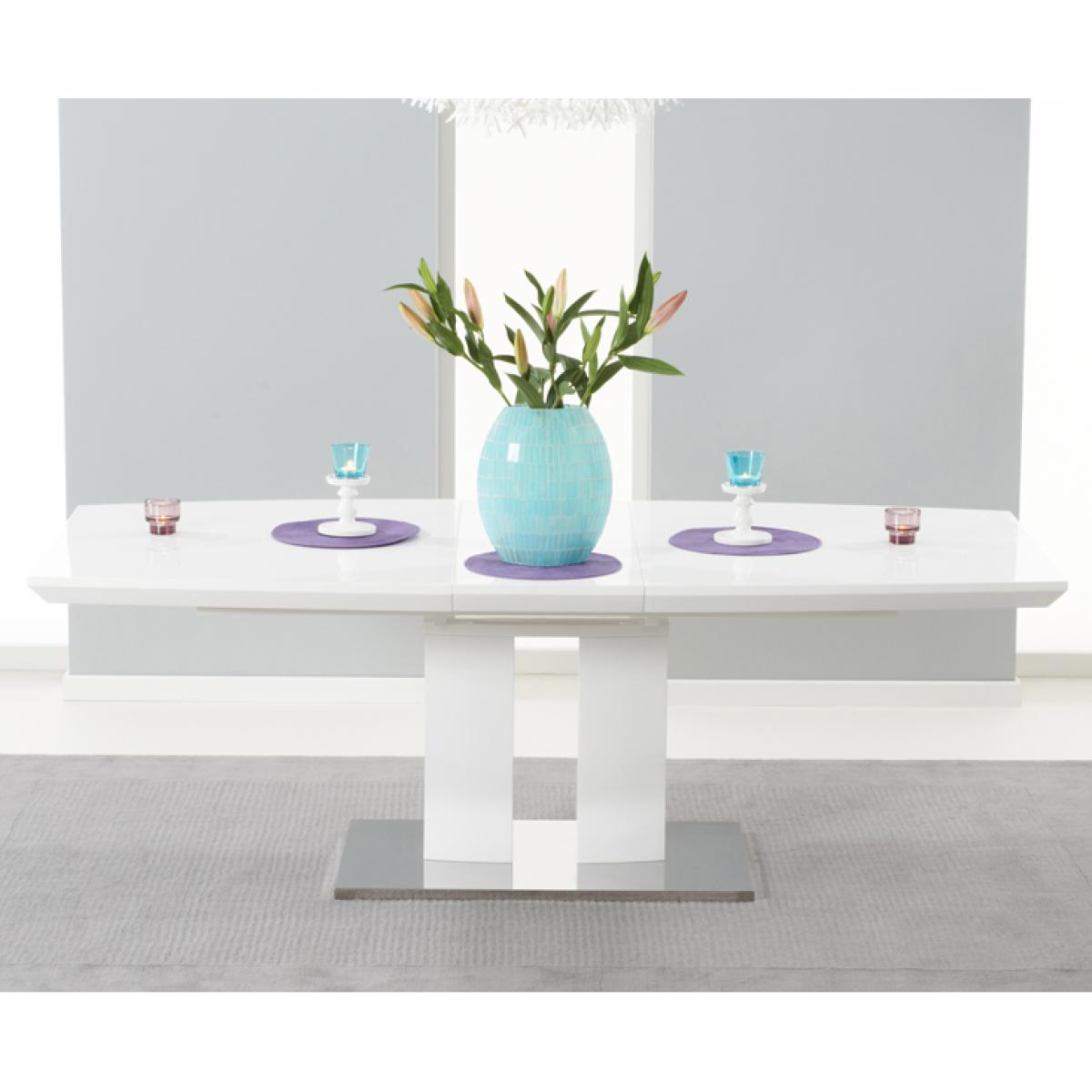 Richmond 180cm White High Gloss Extending Dining Table with Hampstead Z Chairs – image 5