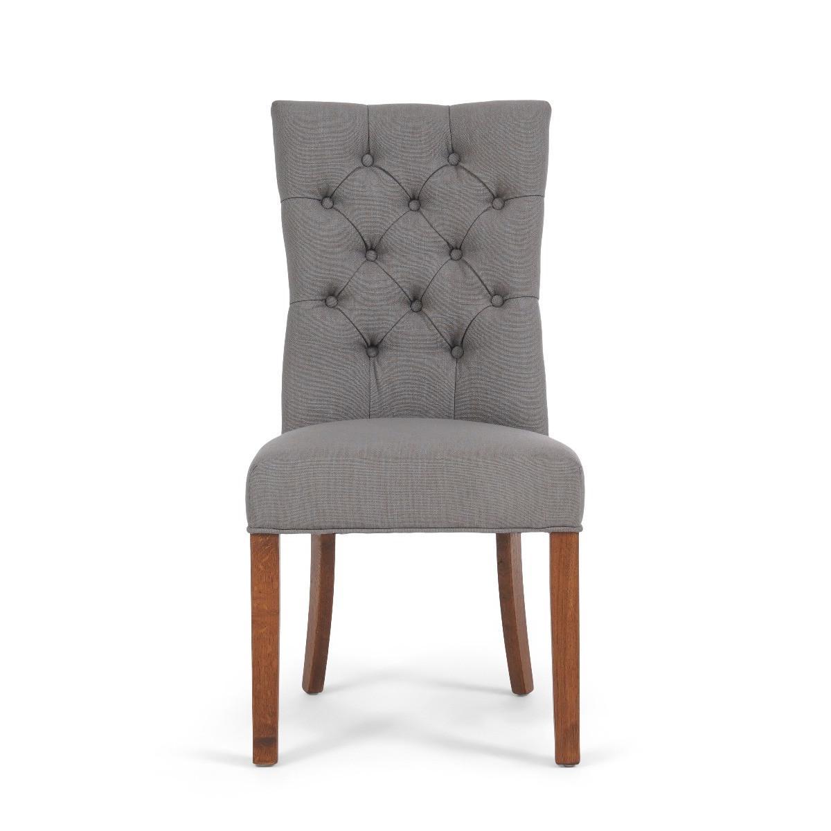 Chelsea Dark Oak Extending Dining Table with Anais Fabric Dark Oak Leg Chairs - Grey, 4 Chairs – image 18
