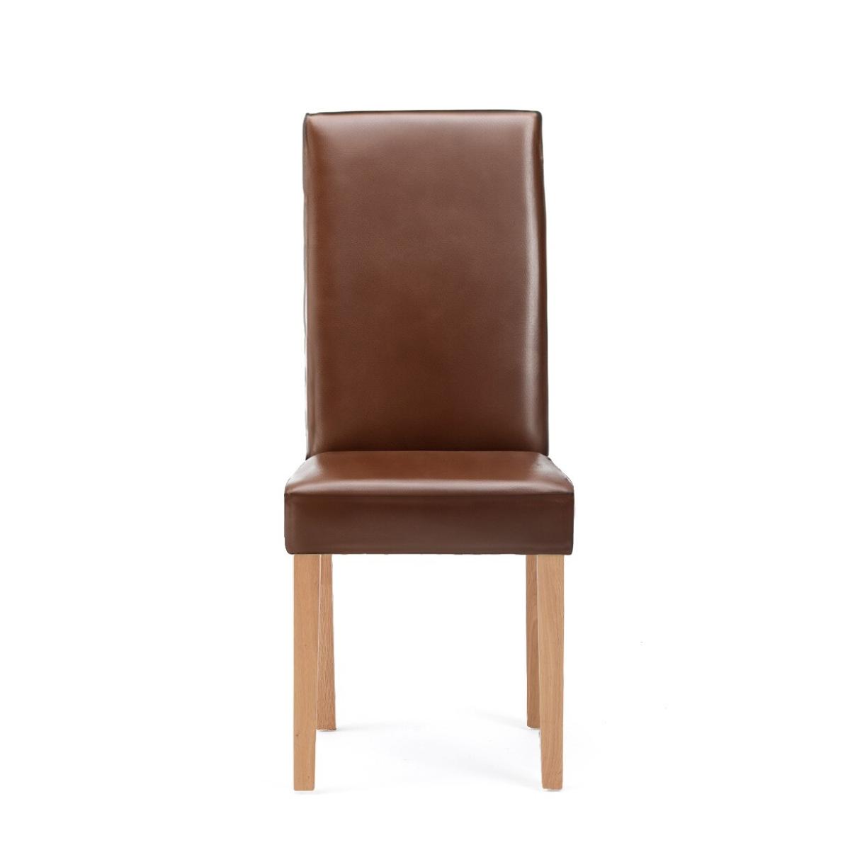 Olivia Brown Faux Leather Dining Chairs – image 2