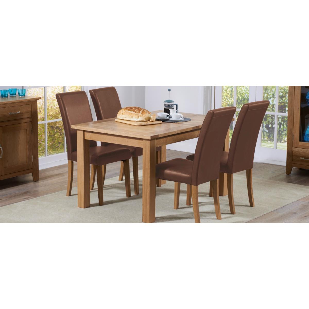 Olivia Brown Faux Leather Dining Chairs – image 7