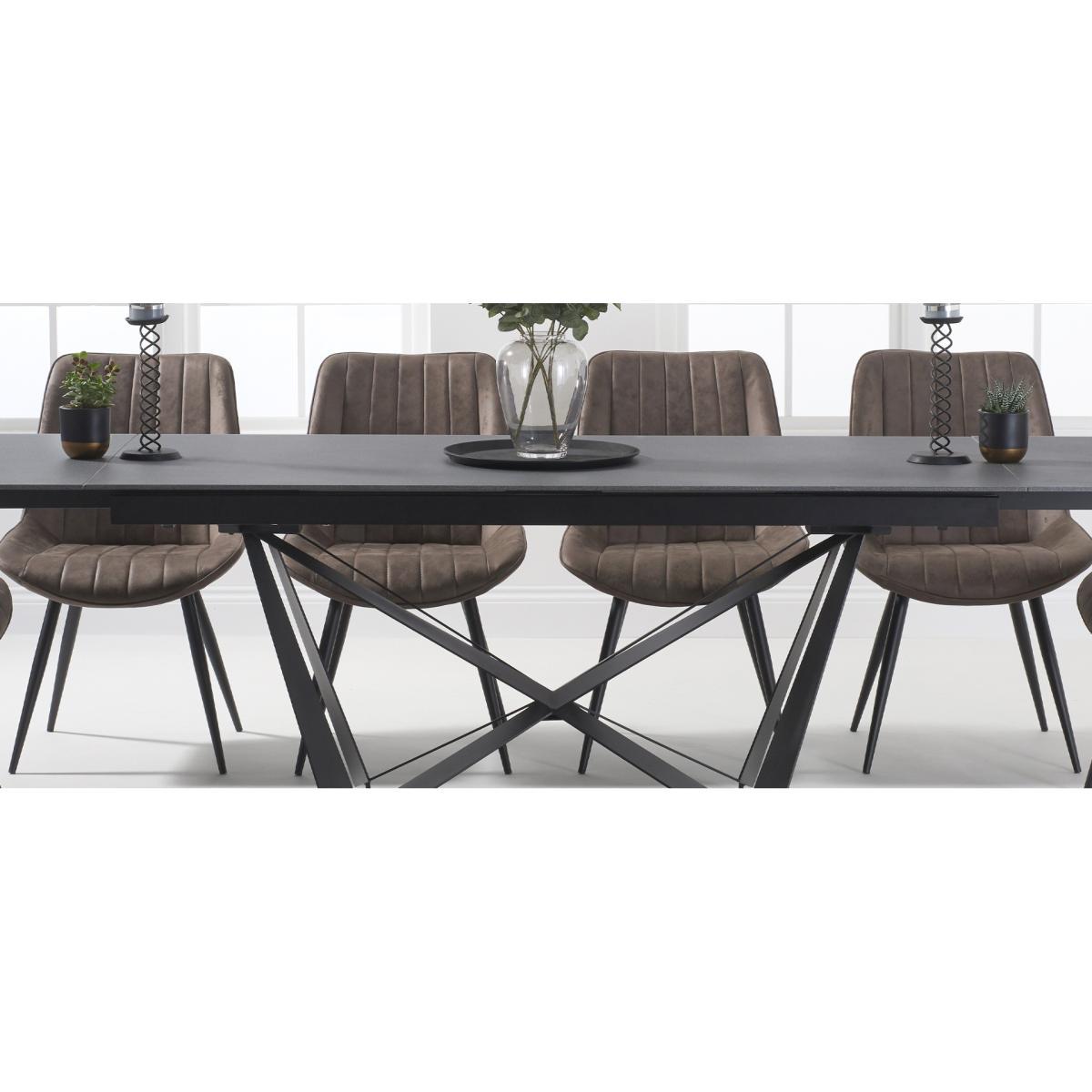 Blenheim 180cm Extending Grey Stone Dining Table with Marcel Antique Chairs - Brown, 6 Chairs – image 10
