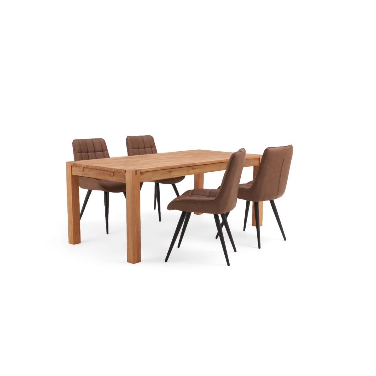 Verona 180cm Oak Table With Heidi Faux Leather Chairs - Grey, 6 Chairs – image 6