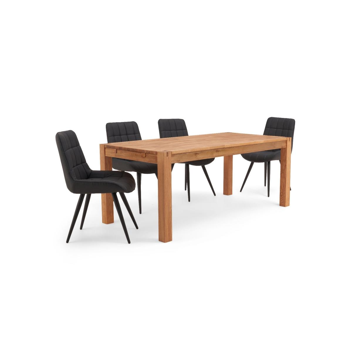 Verona 180cm Oak Table With Heidi Faux Leather Chairs - Grey, 6 Chairs – image 9