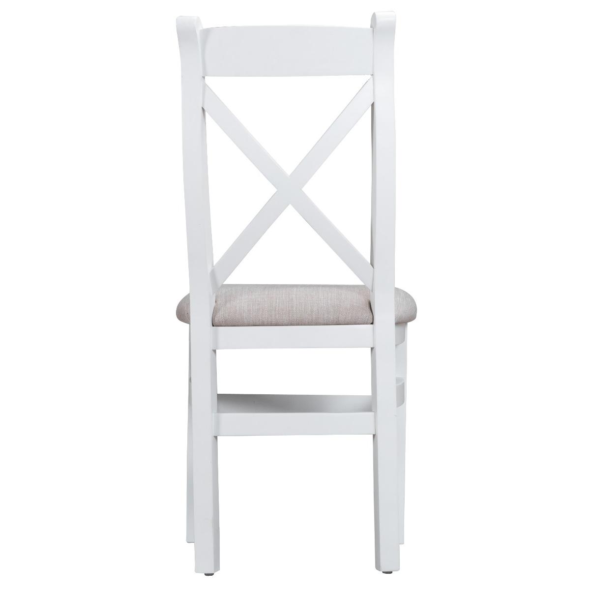 Eden Oak and White 180cm Butterfly Extending Table with Cross Back Dining Chairs with Fabric Seats - Oak and White, 6 Chairs – image 14