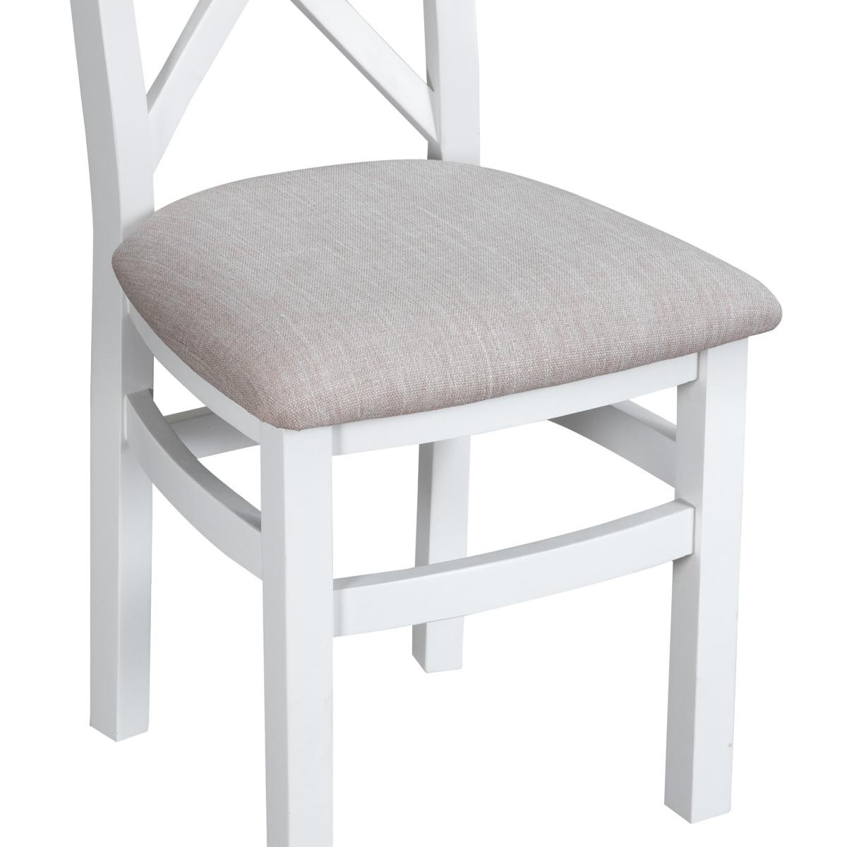 Eden Oak and White 180cm Butterfly Extending Table with Cross Back Dining Chairs with Fabric Seats - Oak and White, 6 Chairs – image 16