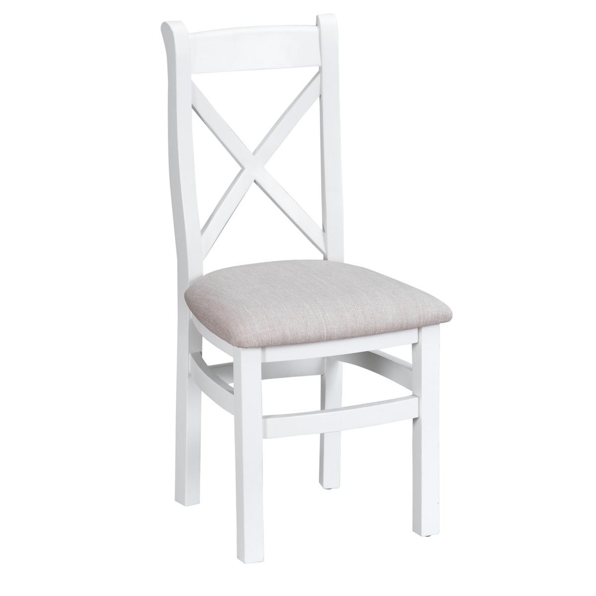 Eden Oak and White 180cm Butterfly Extending Table with Cross Back Dining Chairs with Fabric Seats - Oak and White, 6 Chairs – image 9