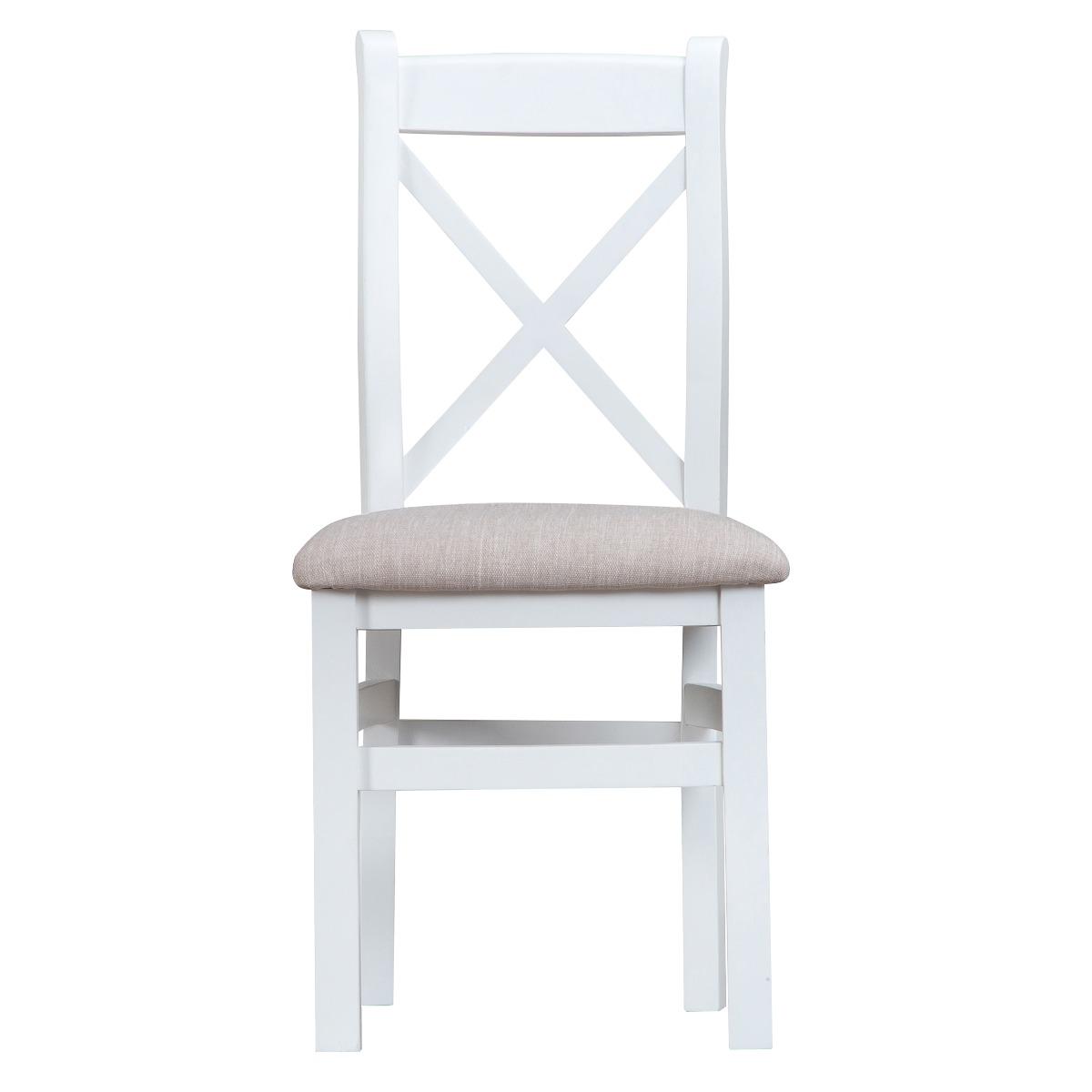 Eden Oak and White 180cm Butterfly Extending Table with Cross Back Dining Chairs with Fabric Seats - Oak and White, 6 Chairs – image 10