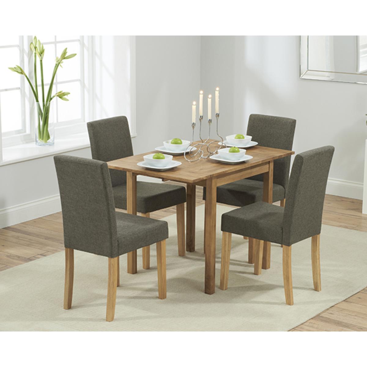 Oxford 70cm Solid Oak Extending Dining Table with Mia Fabric Chairs – image 5