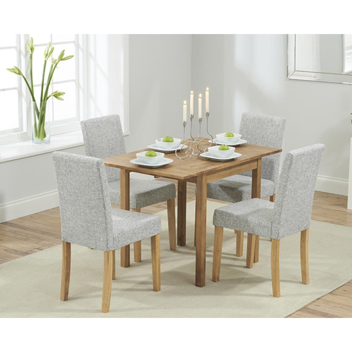 Oxford 70cm Solid Oak Extending Dining Table with Mia Fabric Chairs – image 6
