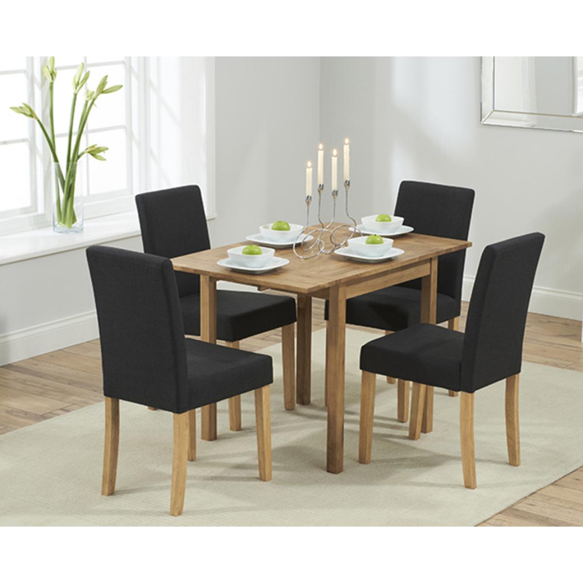 Oxford 70cm Solid Oak Extending Dining Table with Mia Fabric Chairs – image 7