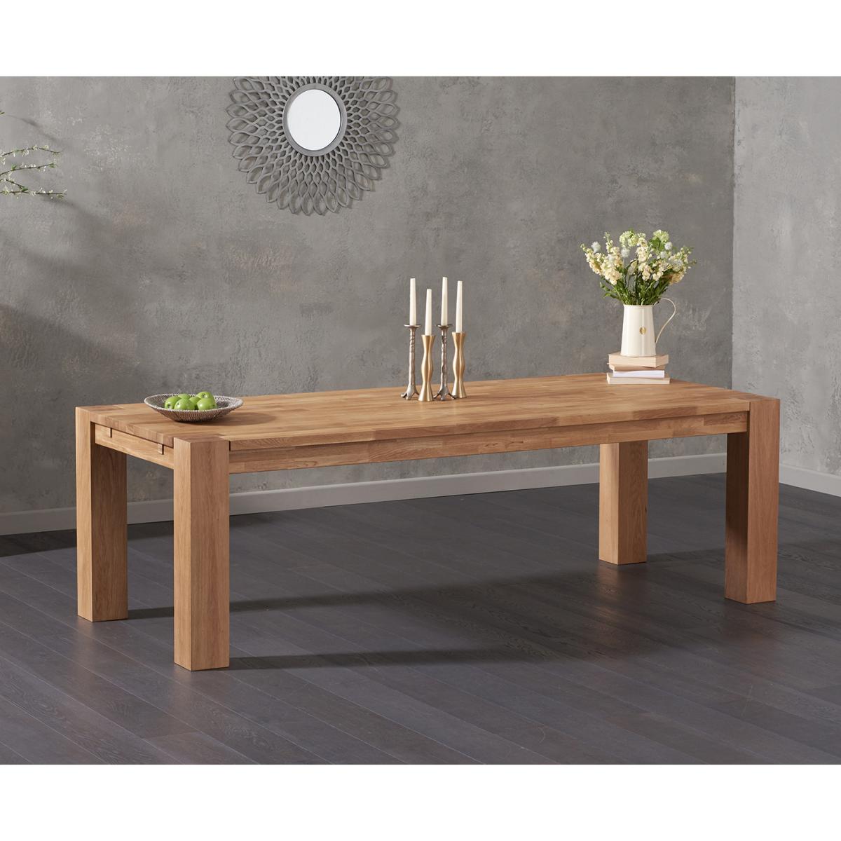 Madrid 240cm Solid Oak Dining Table with Camille Fabric Chairs – image 3