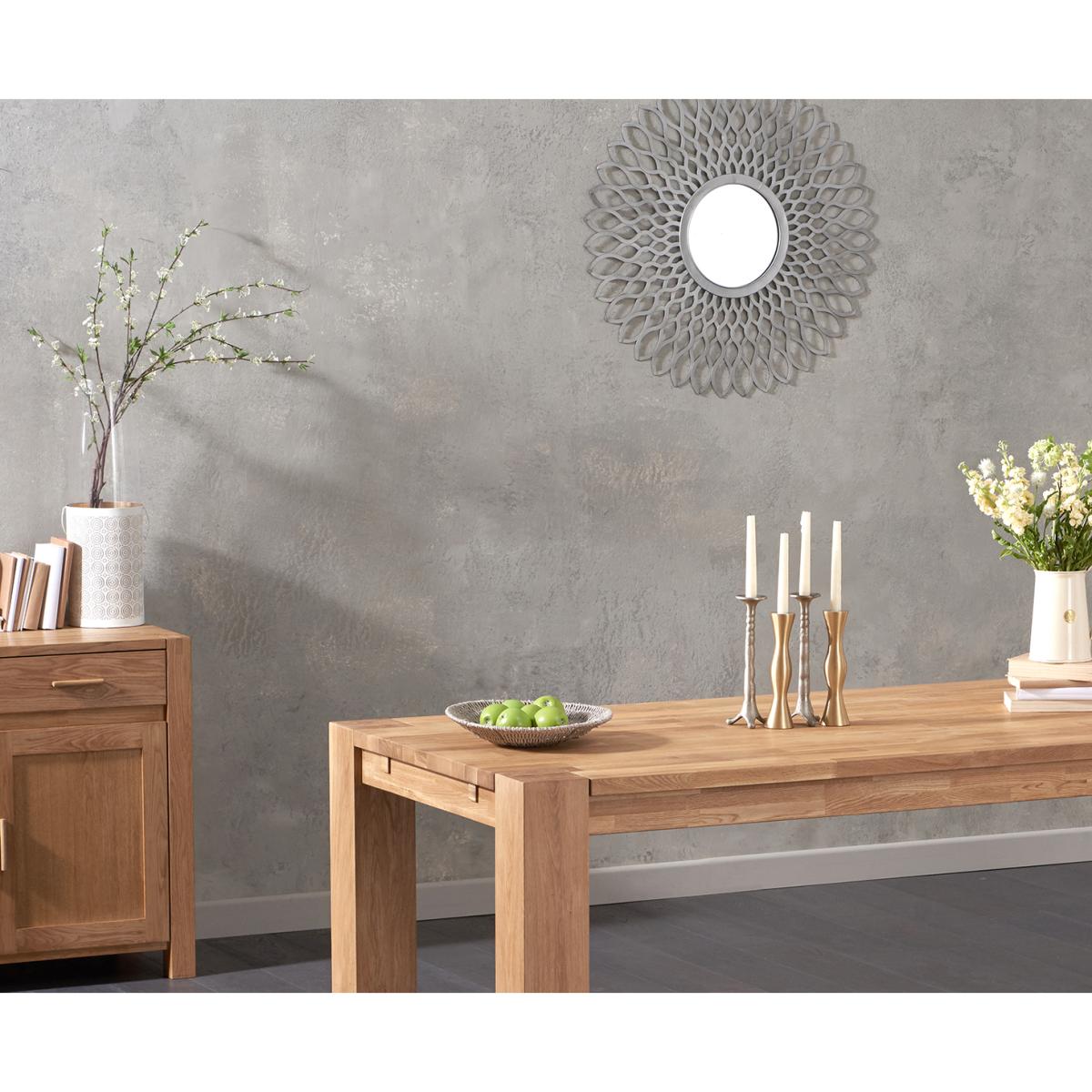 Madrid 240cm Solid Oak Dining Table with Camille Fabric Chairs – image 4