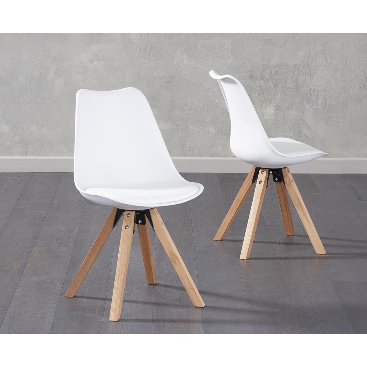Oxford 80cm Solid Oak Dining Table with Oscar Square Leg Faux Leather Chairs – image 5