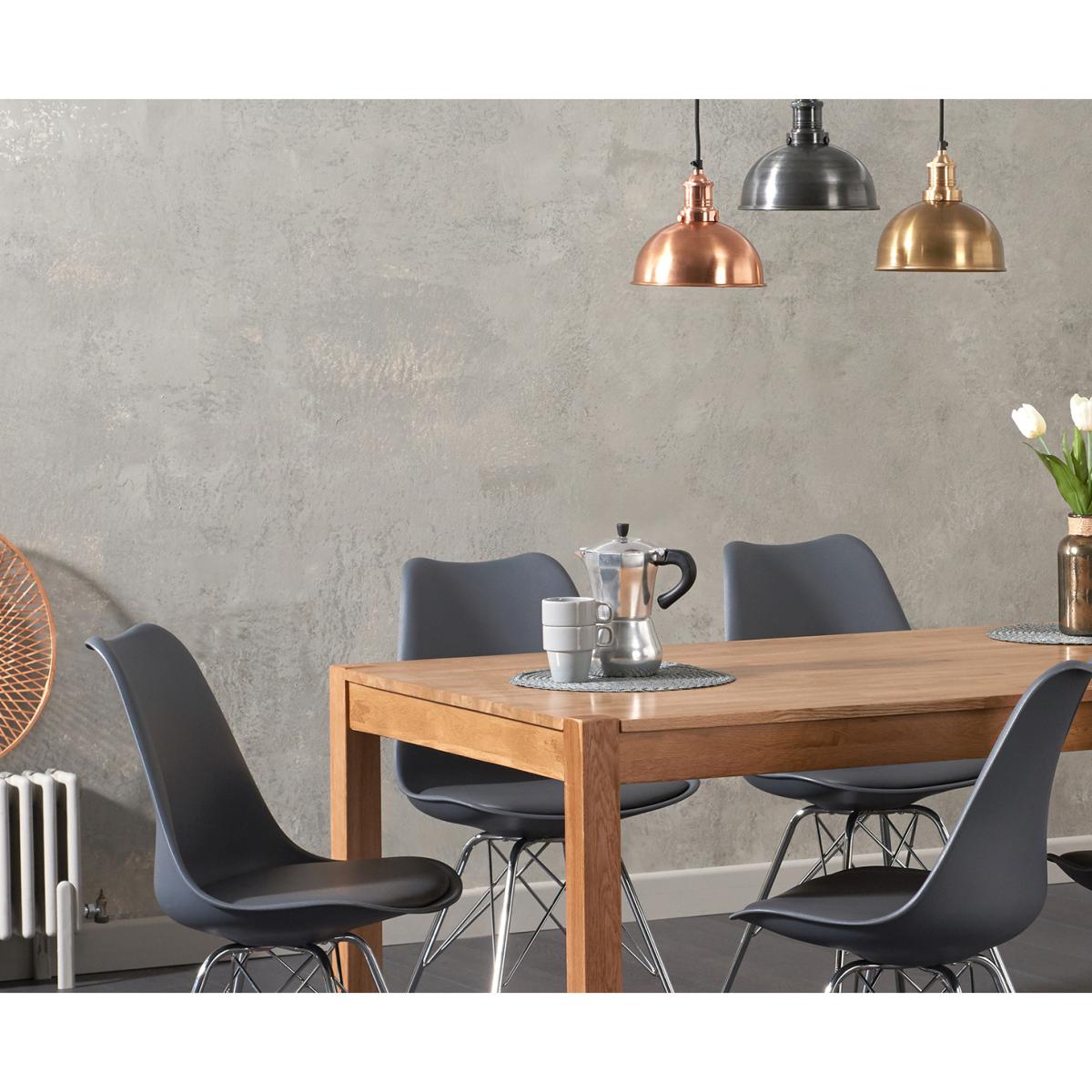 Oxford 150cm Solid Oak Dining Table with Celine Chrome Leg Chairs – image 2