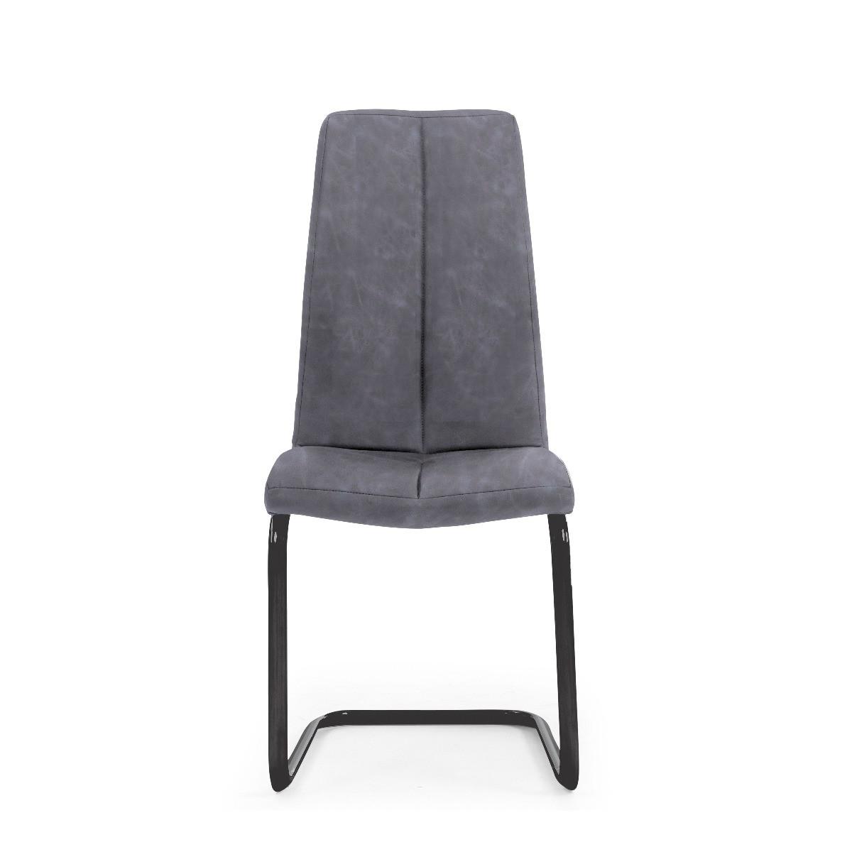 Liza Grey Fabric Antique Hoop Leg Dining Chairs - Grey – image 2