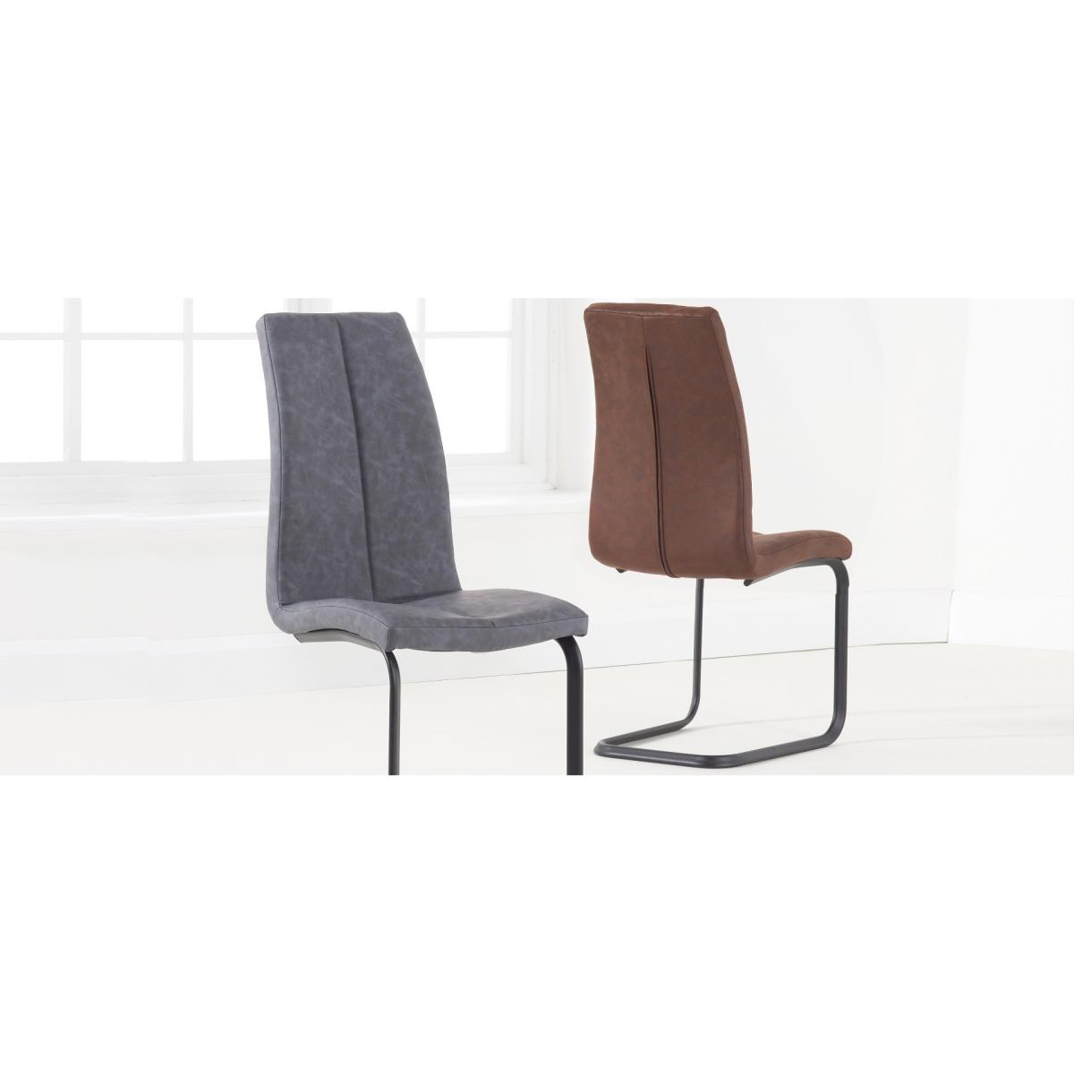 Liza Grey Fabric Antique Hoop Leg Dining Chairs - Grey – image 9
