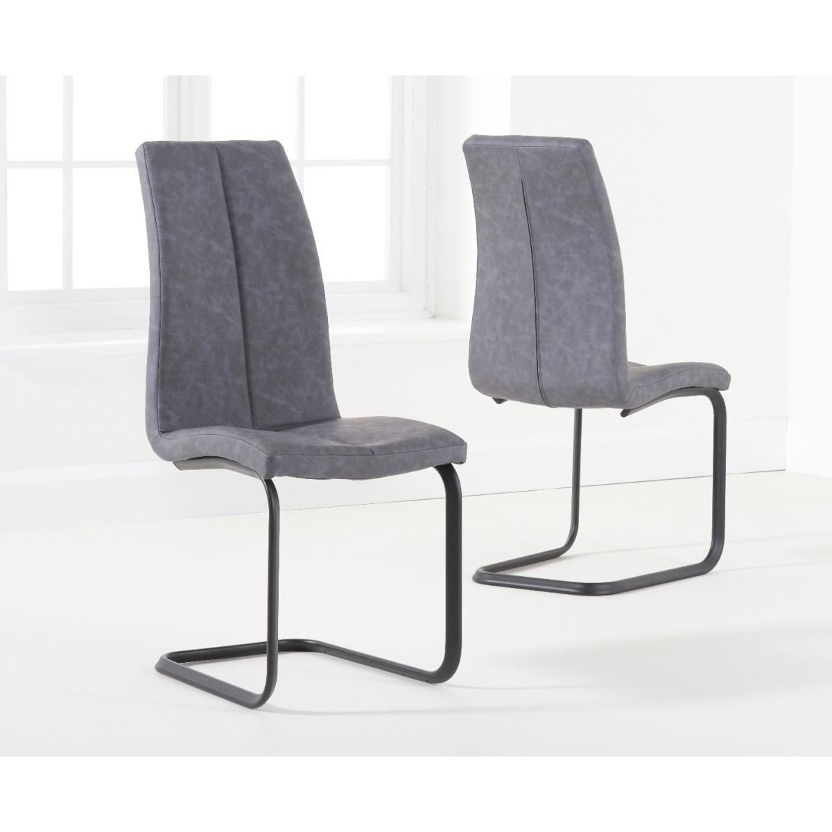 Liza Grey Fabric Antique Hoop Leg Dining Chairs - Grey – image 1