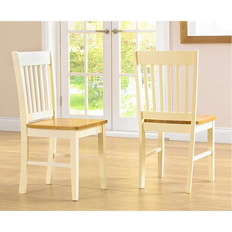 Genoa Oak and Cream Dining Chairs – image 3
