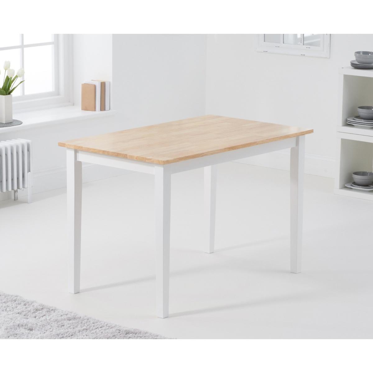 Chiltern 114cm Oak and White Table with Chiltern Chairs with Grey Fabric Seats - White, 4 Chairs – image 4