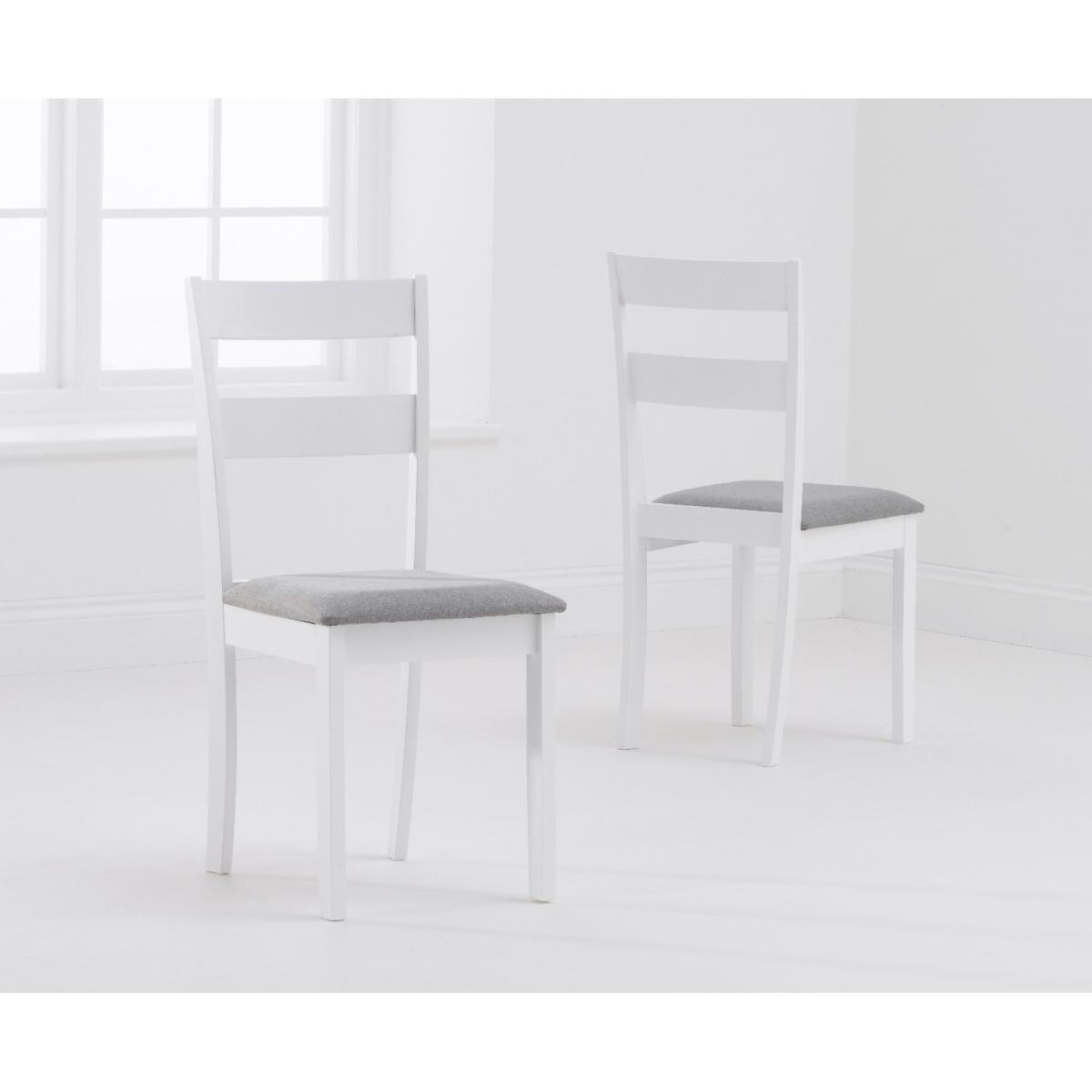 Chiltern 114cm Oak and White Table with Chiltern Chairs with Grey Fabric Seats - White, 4 Chairs – image 6
