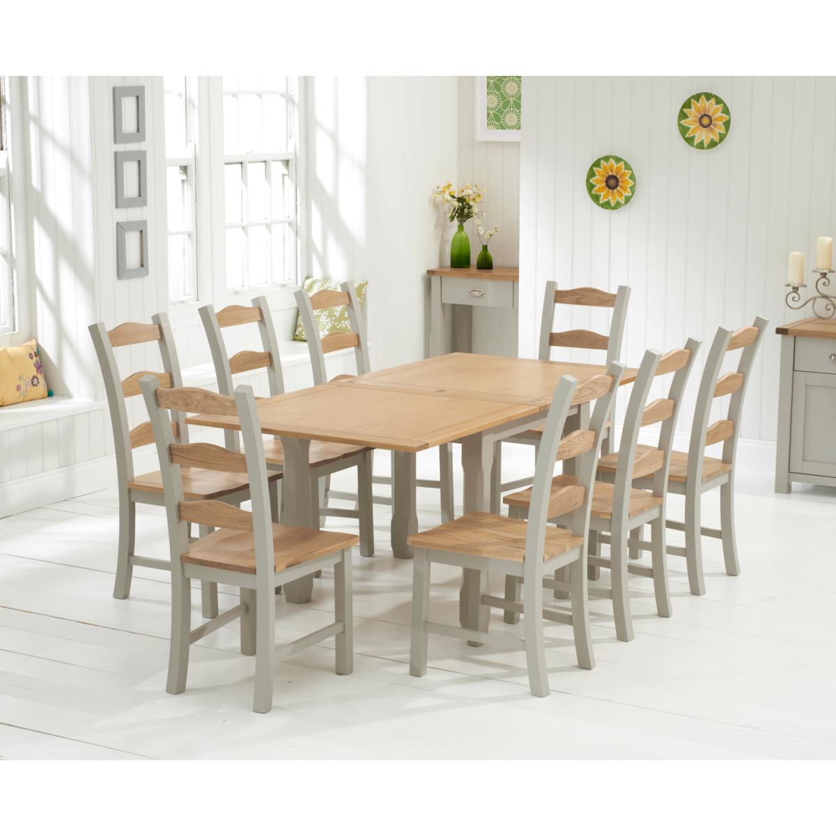 Somerset 90cm Oak and Grey Flip Top Extending Dining Table with Somerset Chairs - Oak and Grey, 4 Chairs – image 4