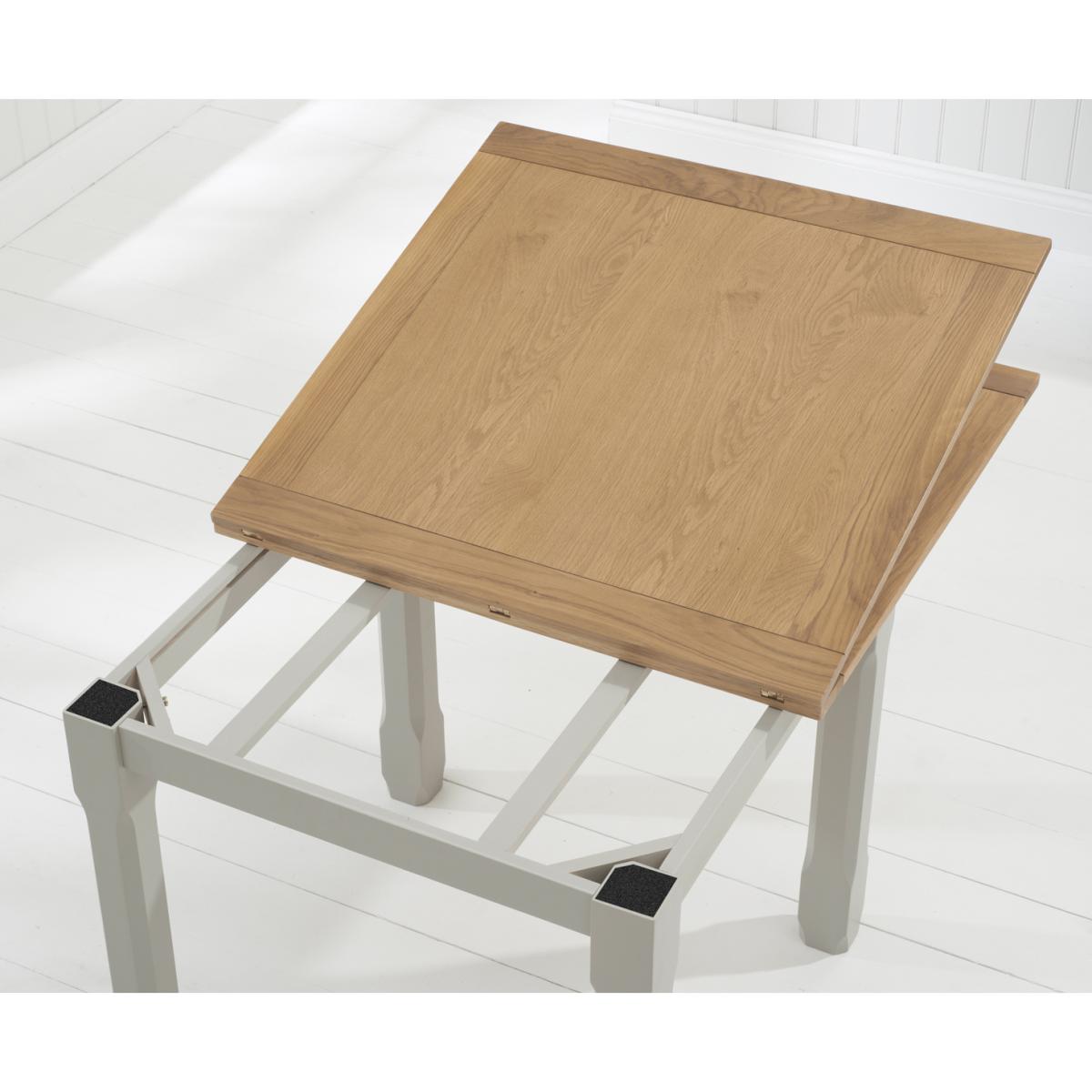 Somerset 90cm Oak and Grey Flip Top Extending Dining Table with Somerset Chairs - Oak and Grey, 4 Chairs – image 8