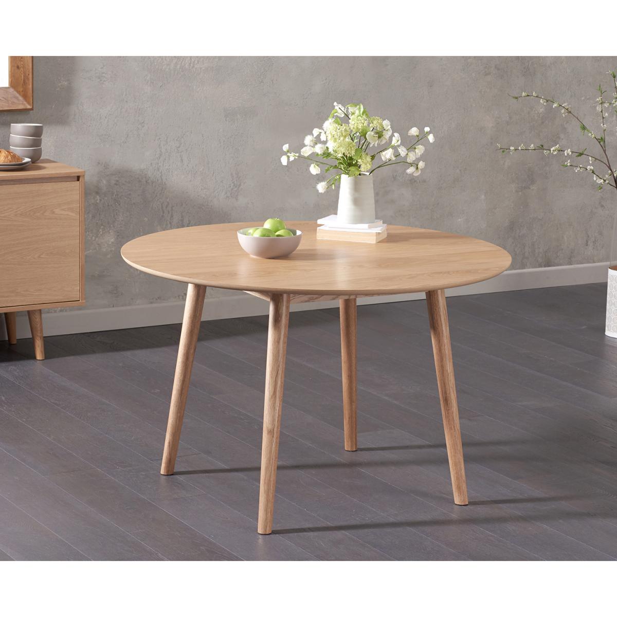 Nordic 120cm Round Oak Dining Table with Duke Fabric Chairs – image 3