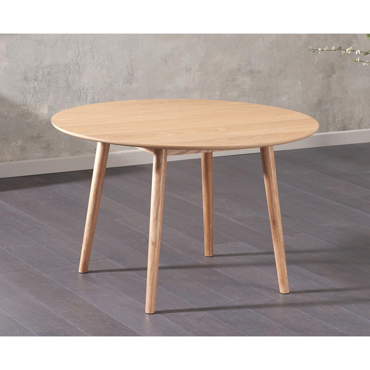 Nordic 120cm Round Oak Dining Table with Duke Fabric Chairs – image 4