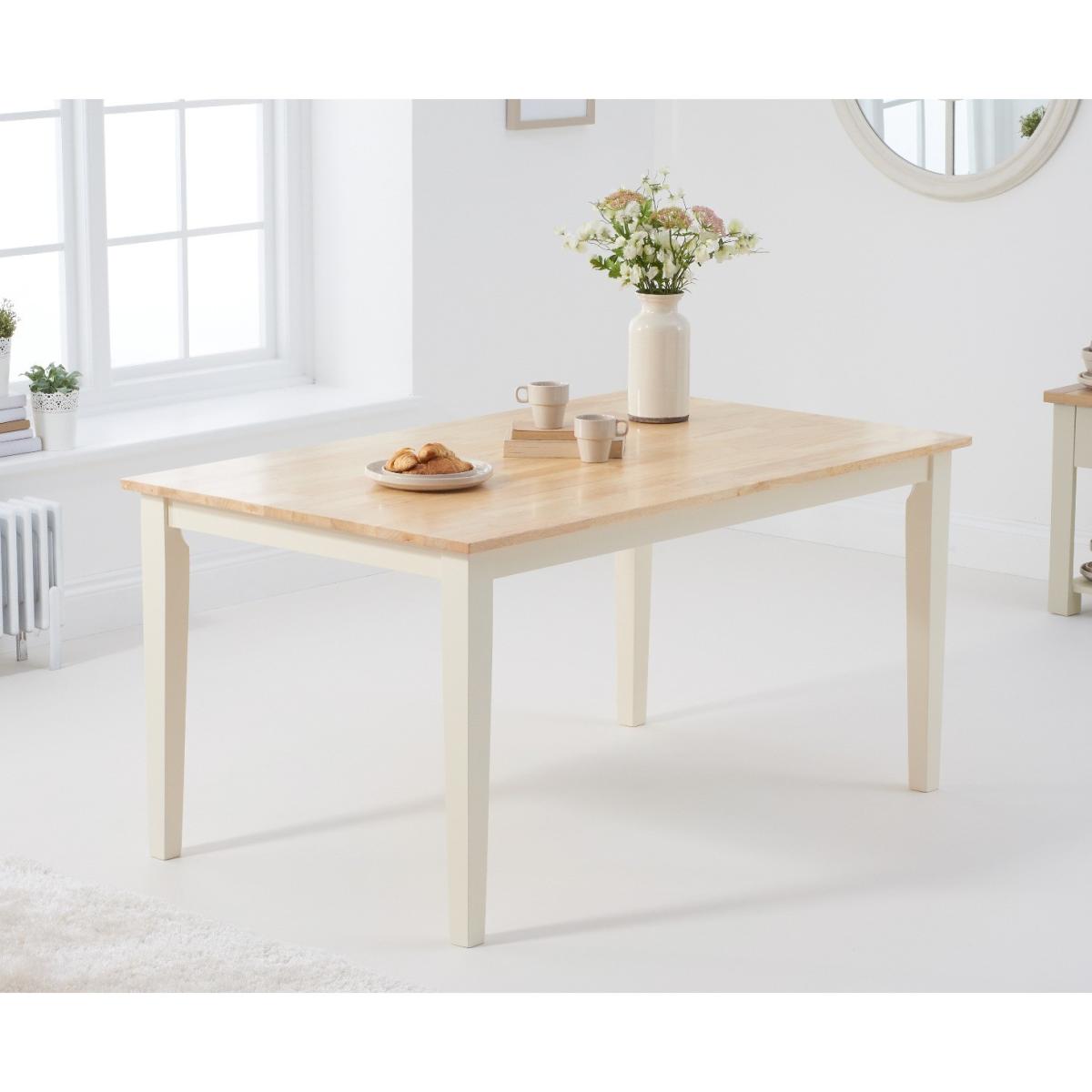 Chiltern 150cm Oak and Cream Table with Epsom Chairs - Cream, 4 Chairs – image 3