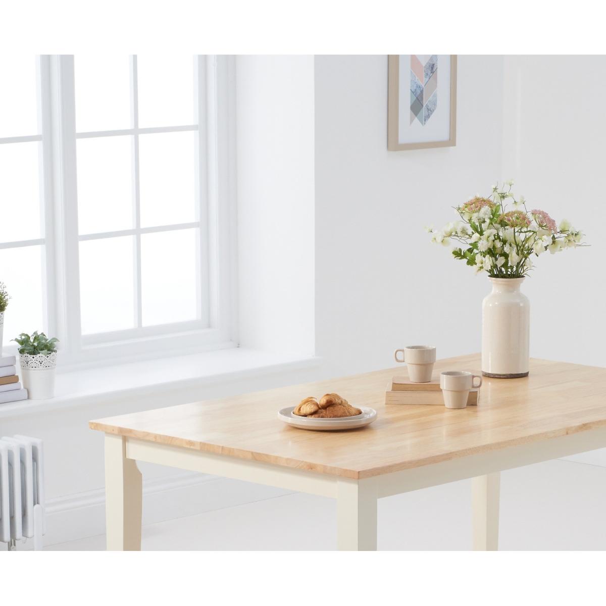 Chiltern 150cm Oak and Cream Table with Epsom Chairs - Cream, 4 Chairs – image 4