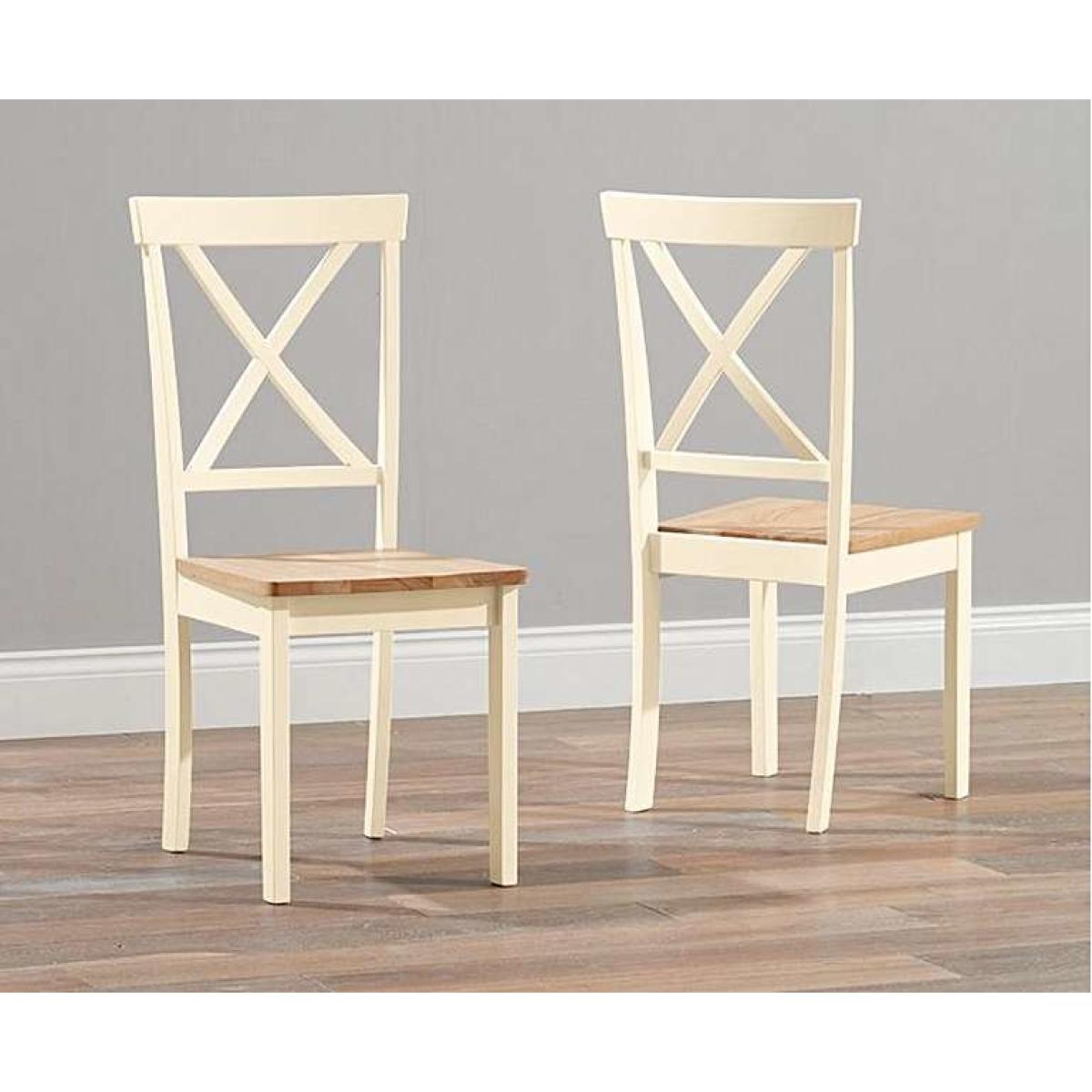 Chiltern 150cm Oak and Cream Table with Epsom Chairs - Cream, 4 Chairs – image 5