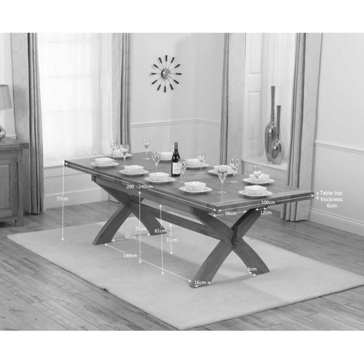 Cheshire 200cm Solid Oak Extending Dining Table with Monaco Chairs – image 11