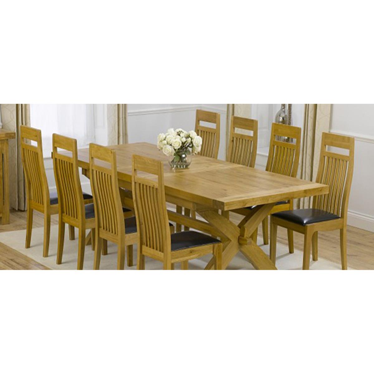 Cheshire 200cm Solid Oak Extending Dining Table with Monaco Chairs – image 9