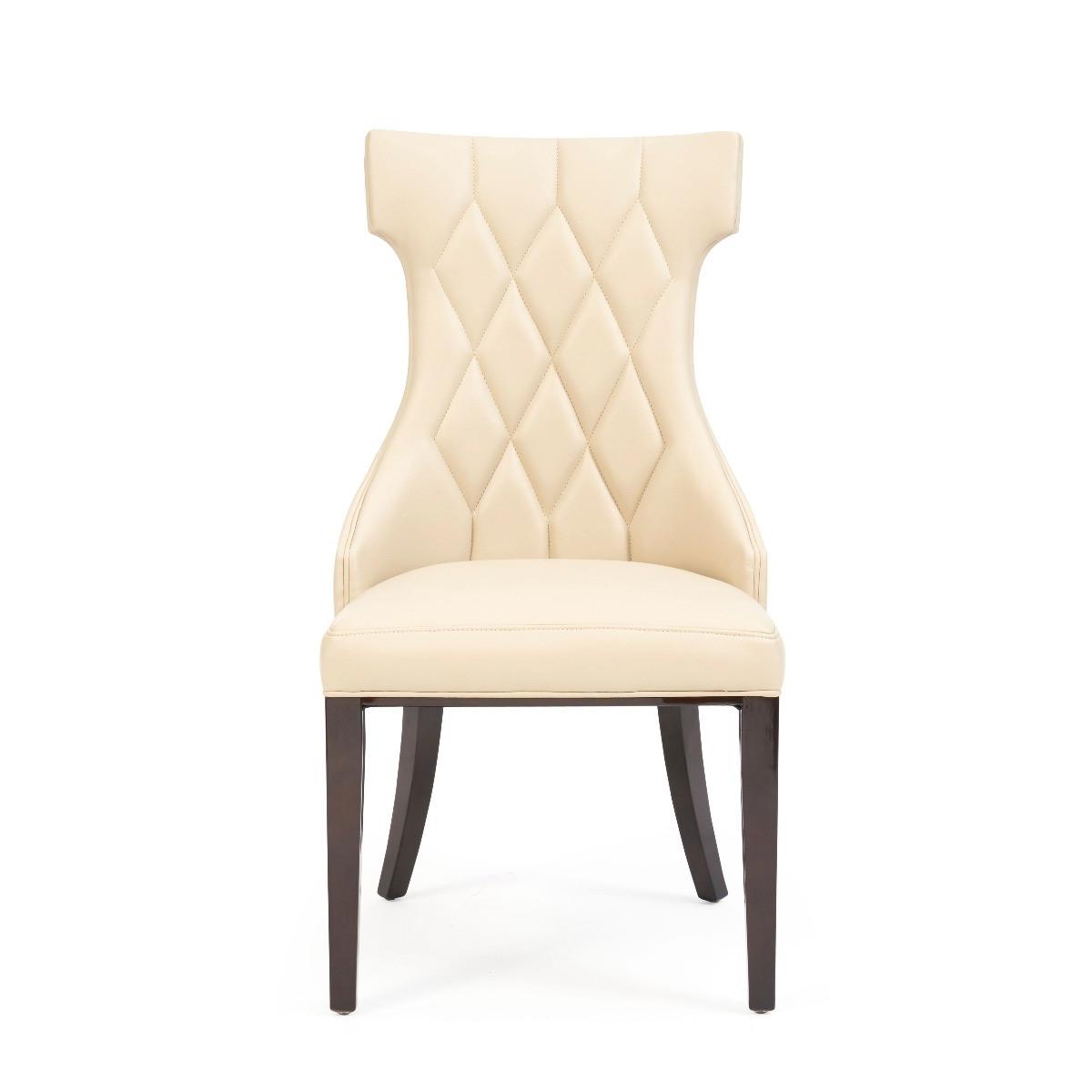 Freya Cream Faux Leather Dining Chairs - Cream – image 2