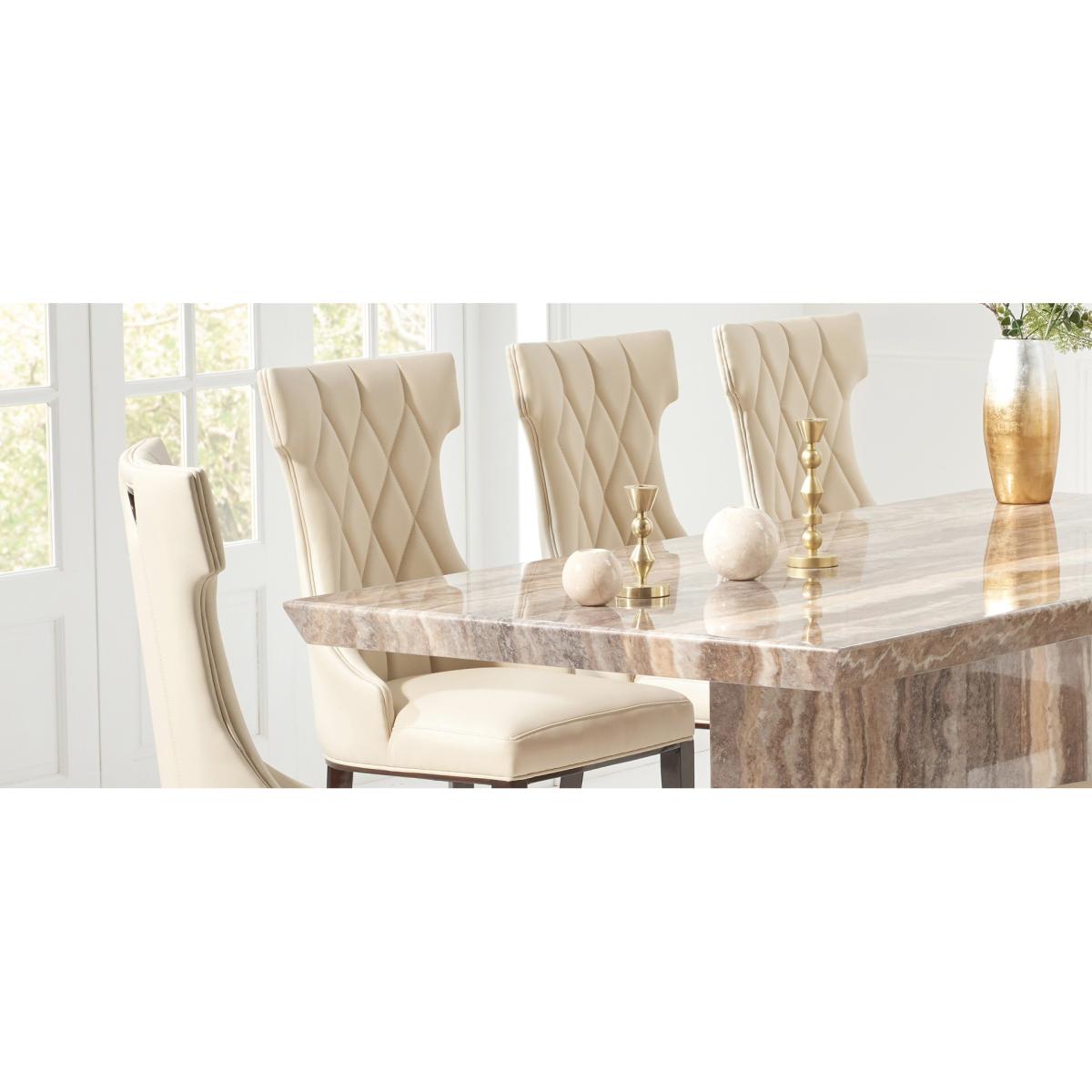 Freya Cream Faux Leather Dining Chairs - Cream – image 12