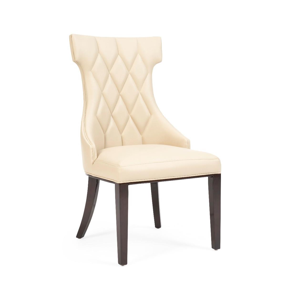Freya Cream Faux Leather Dining Chairs - Cream – image 3