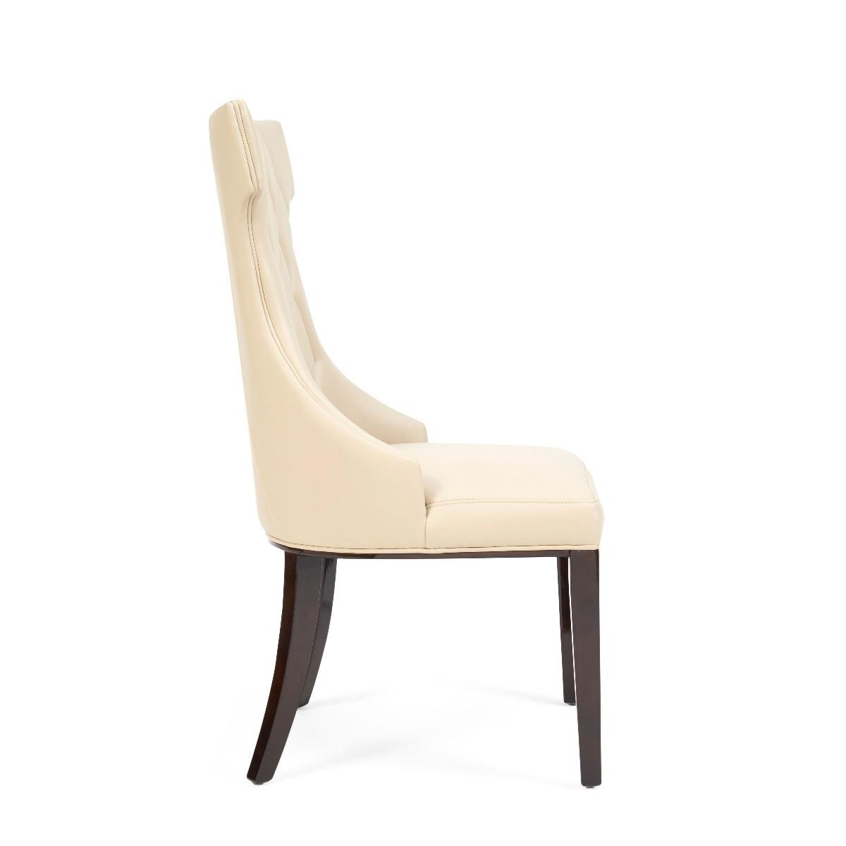 Freya Cream Faux Leather Dining Chairs - Cream – image 4