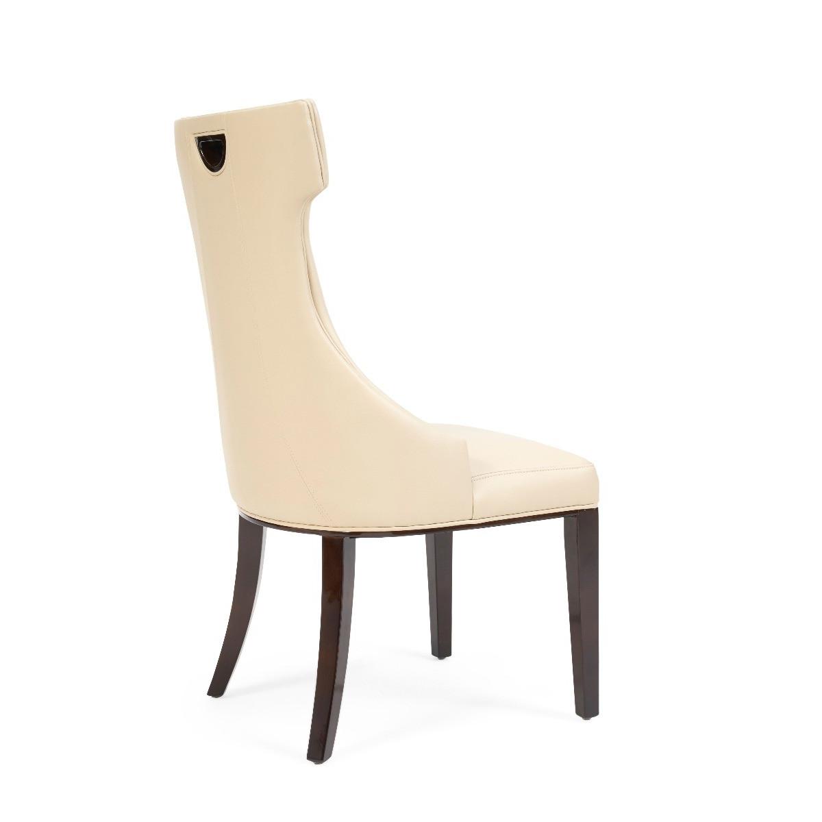 Freya Cream Faux Leather Dining Chairs - Cream – image 5