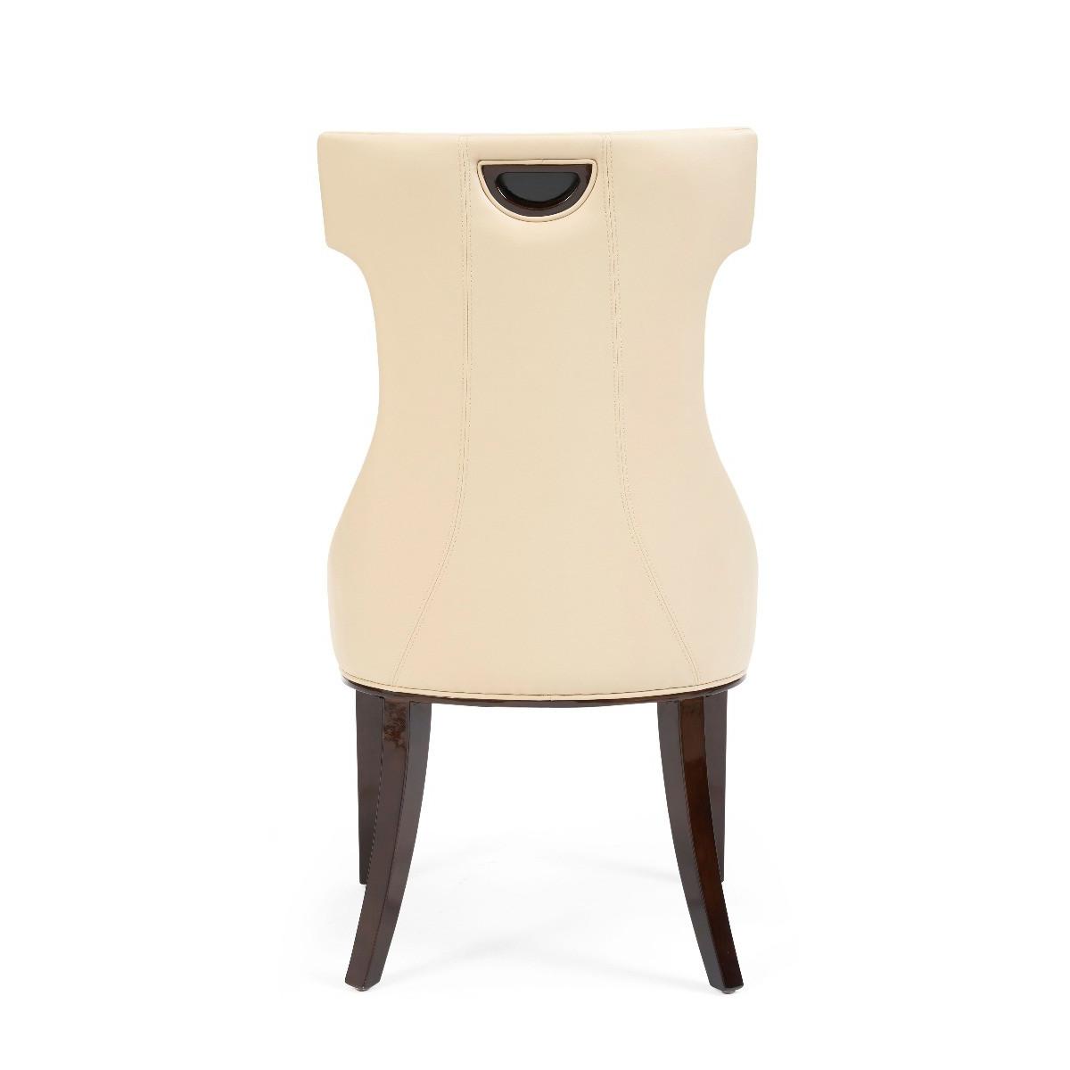 Freya Cream Faux Leather Dining Chairs - Cream – image 6