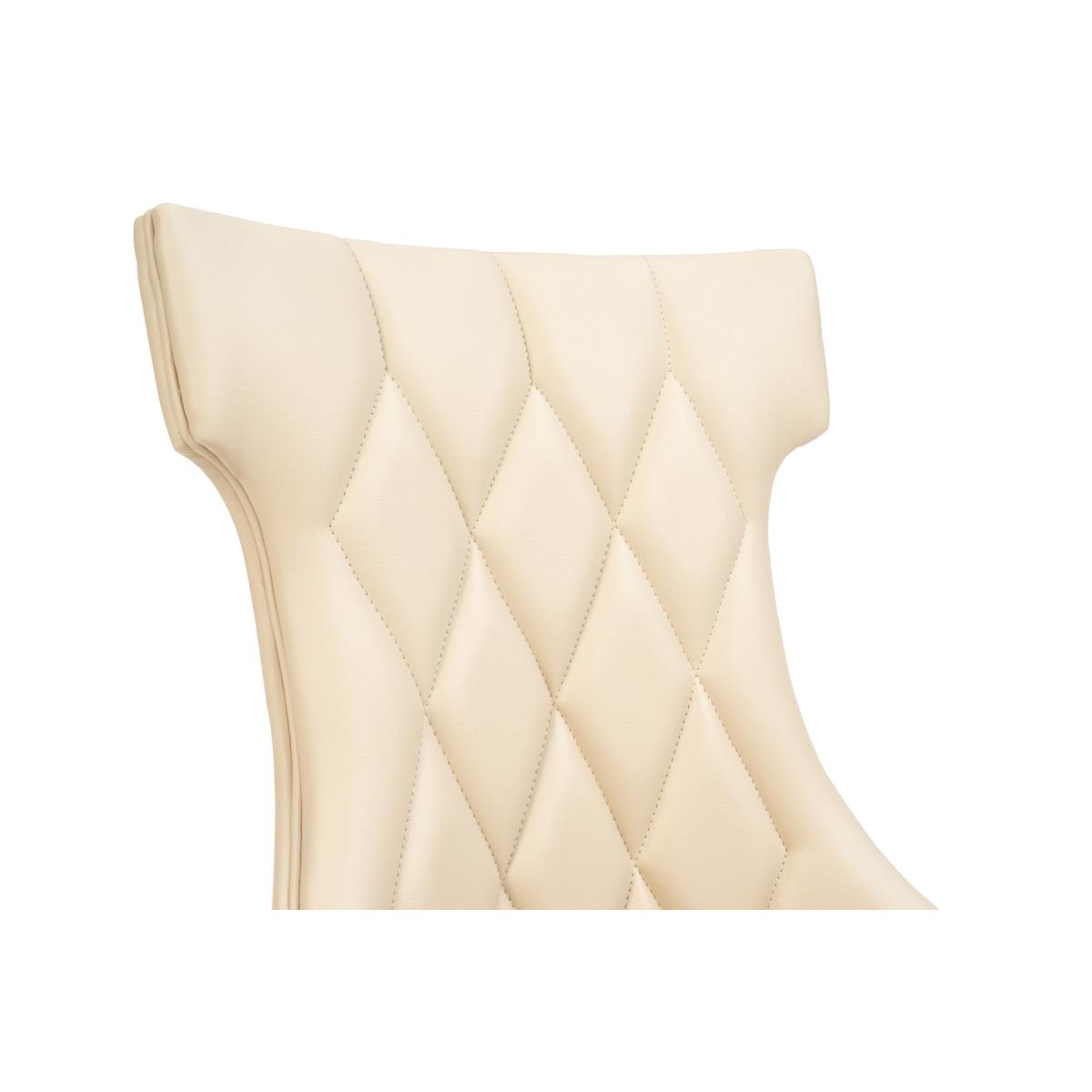Freya Cream Faux Leather Dining Chairs - Cream – image 7
