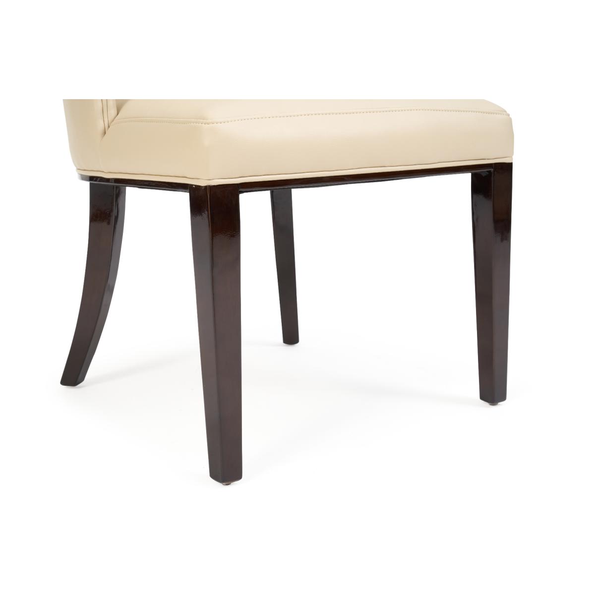 Freya Cream Faux Leather Dining Chairs - Cream – image 9