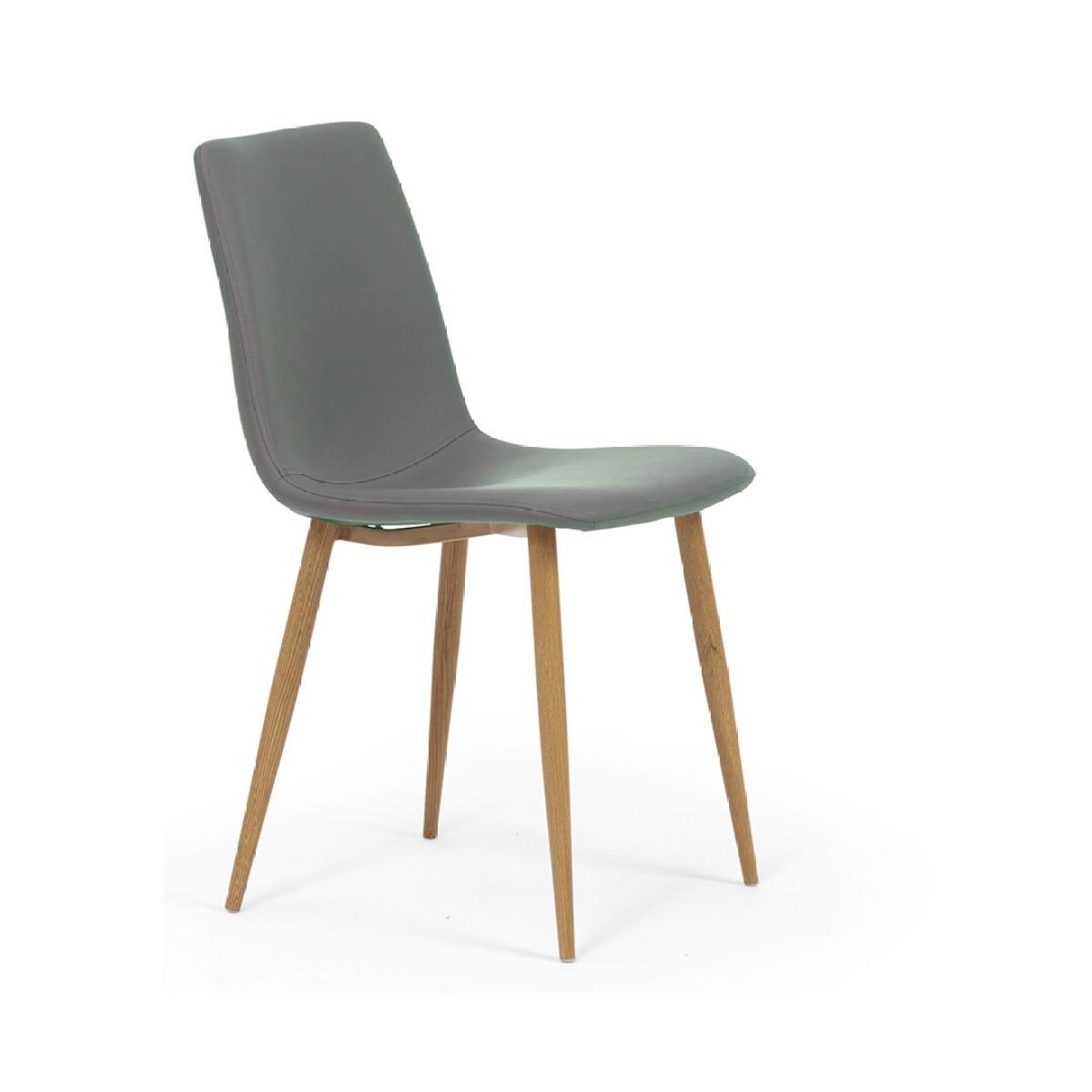 Astrid Grey Wooden Leg with Faux Leather Dining Chairs – image 3