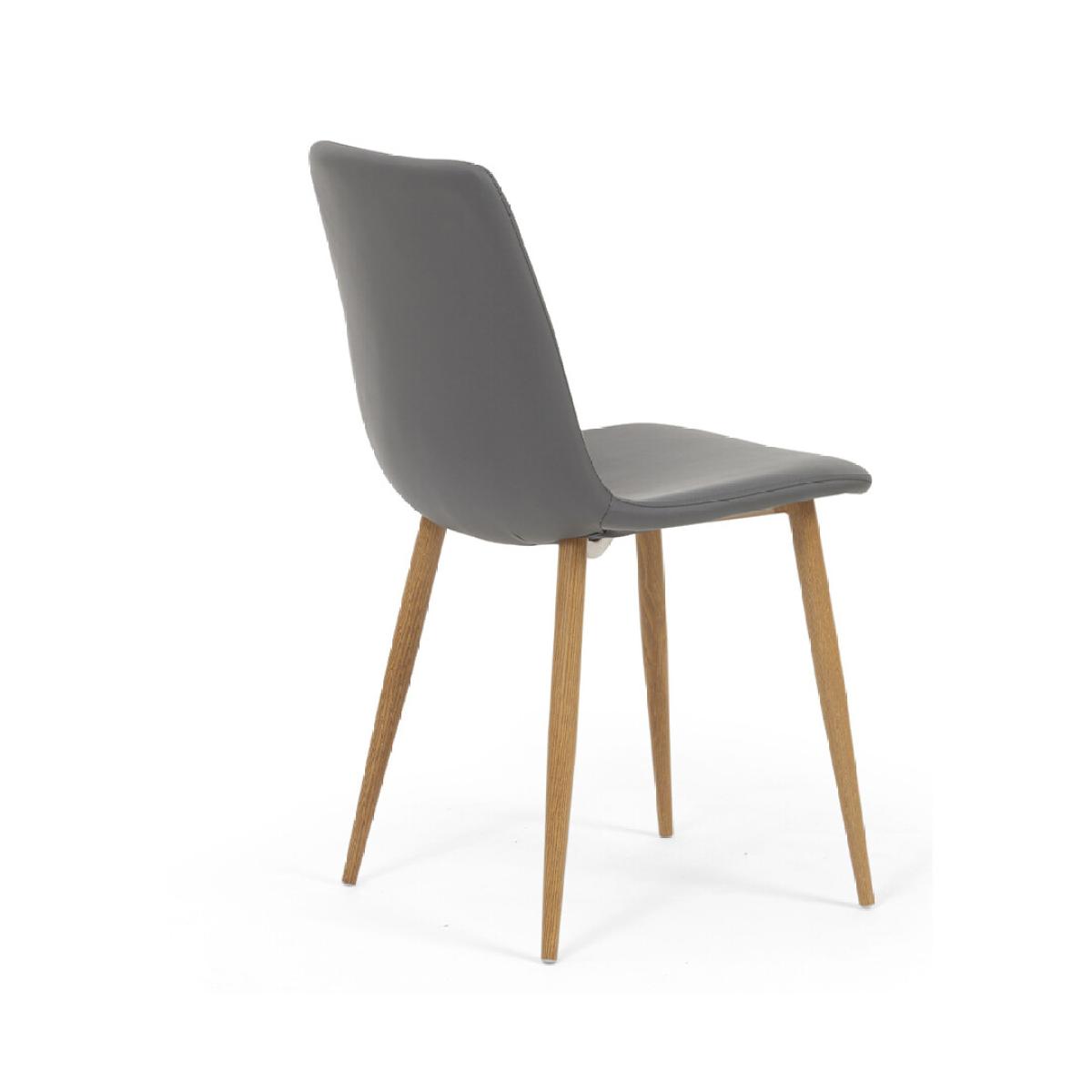Astrid Grey Wooden Leg with Faux Leather Dining Chairs – image 4