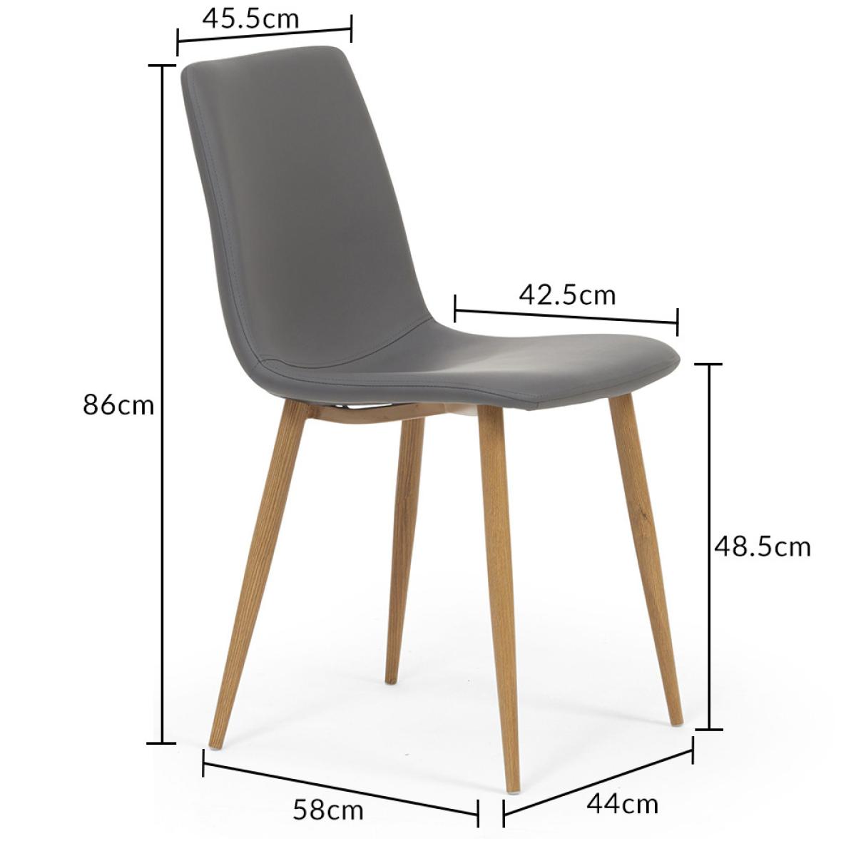 Astrid Grey Wooden Leg with Faux Leather Dining Chairs – image 10
