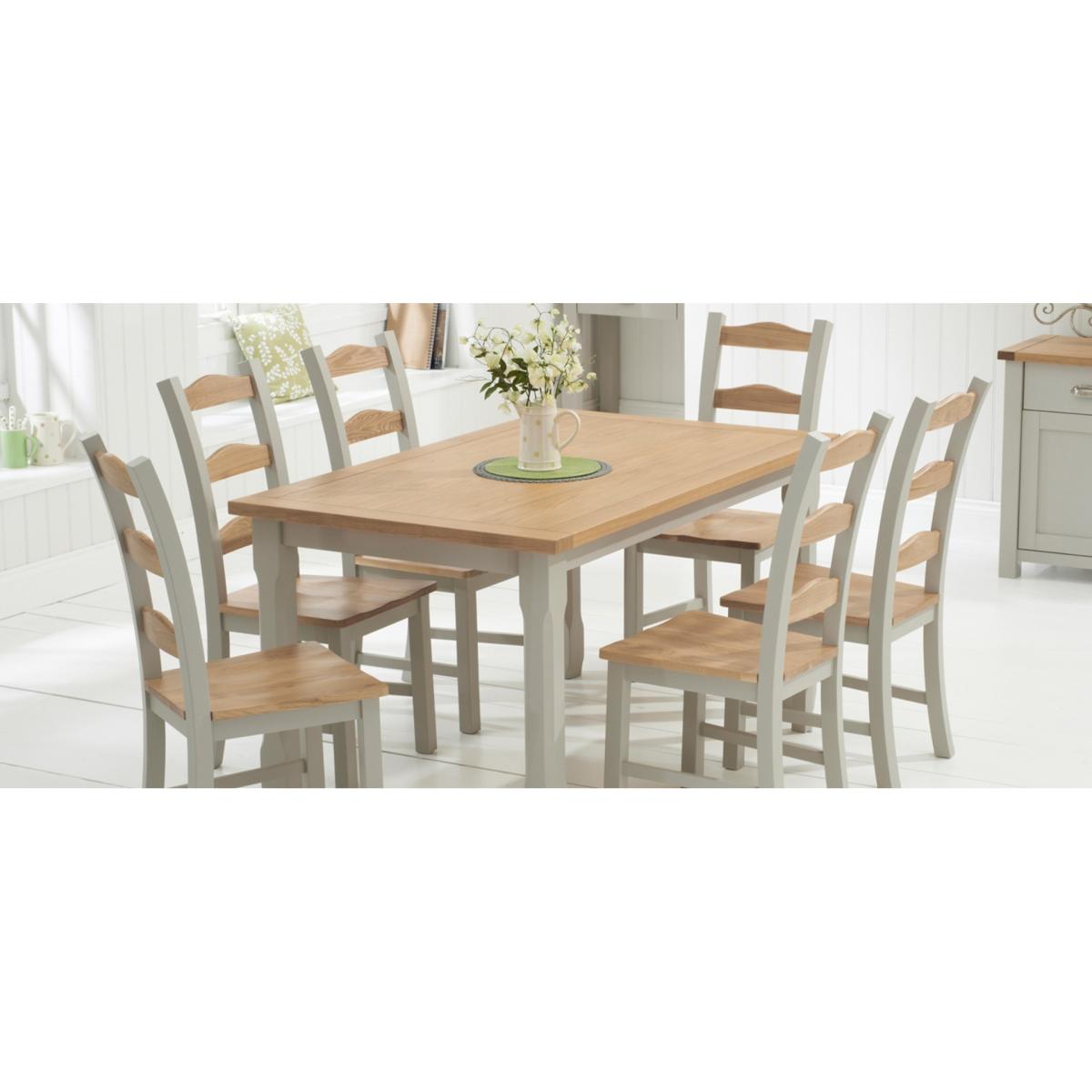 Somerset 130cm Oak and Grey Extending Dining Table with Somerset Chairs - Oak and Grey, 4 Chairs – image 12
