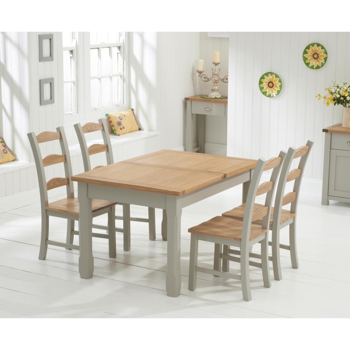 Somerset 130cm Oak and Grey Extending Dining Table with Somerset Chairs - Oak and Grey, 4 Chairs – image 4