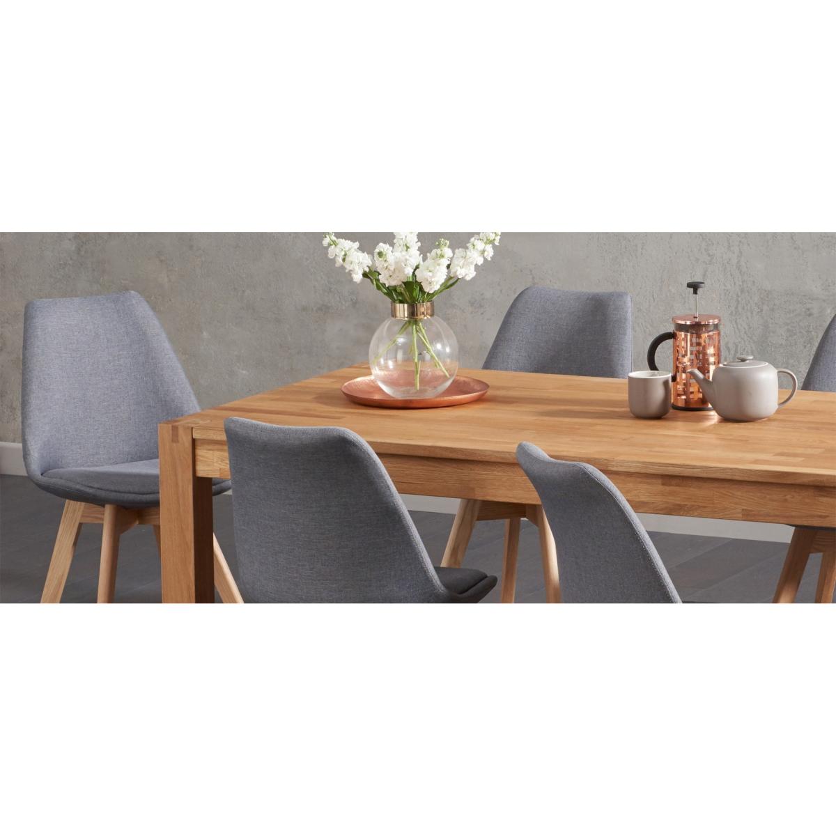 Verona 180cm Solid Oak Extending Dining Table with Duke Fabric Chairs – image 8